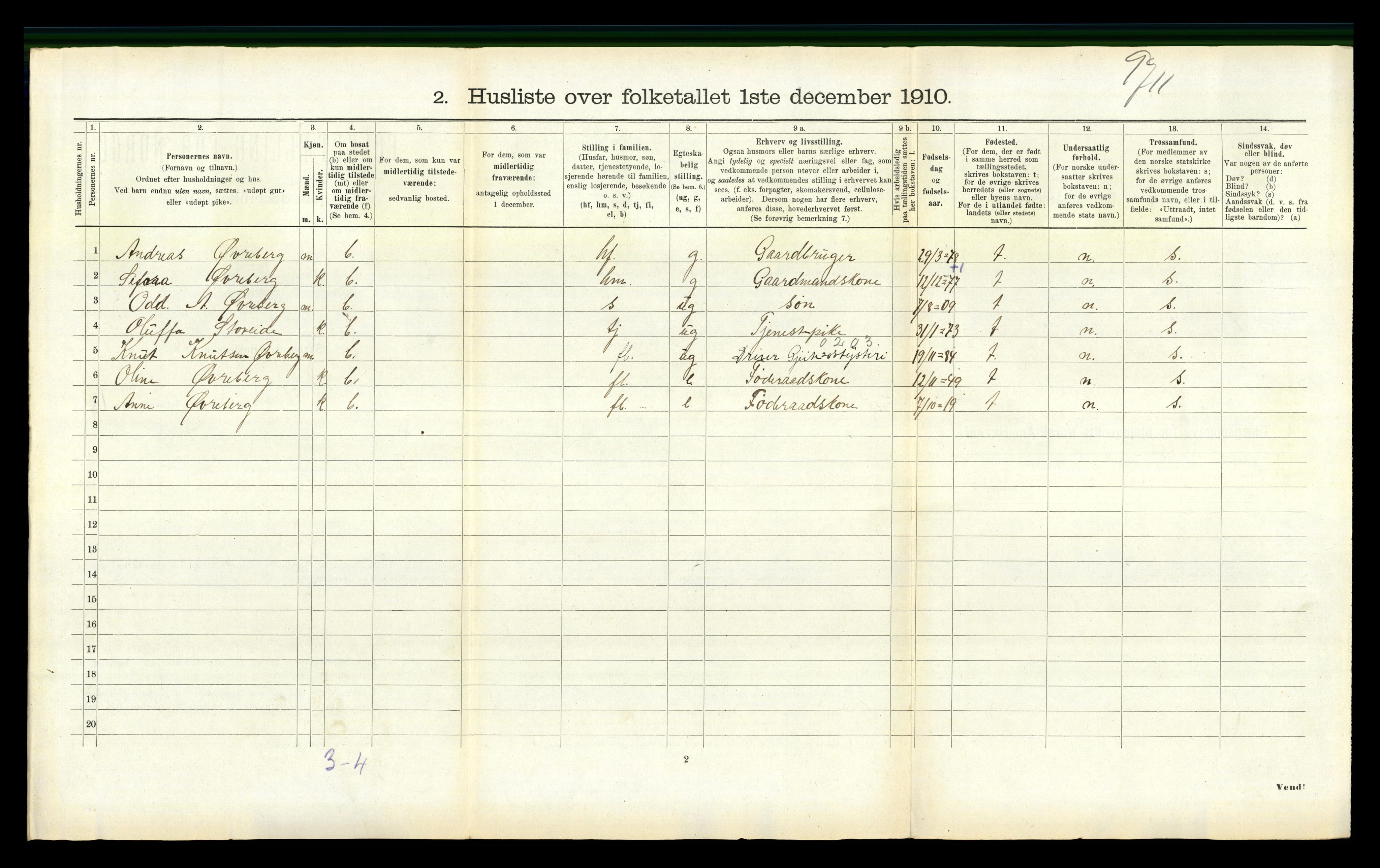 RA, 1910 census for Vanylven, 1910, p. 1082