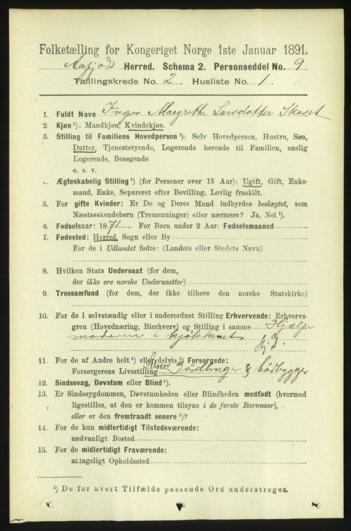 RA, 1891 census for 1630 Åfjord, 1891, p. 385