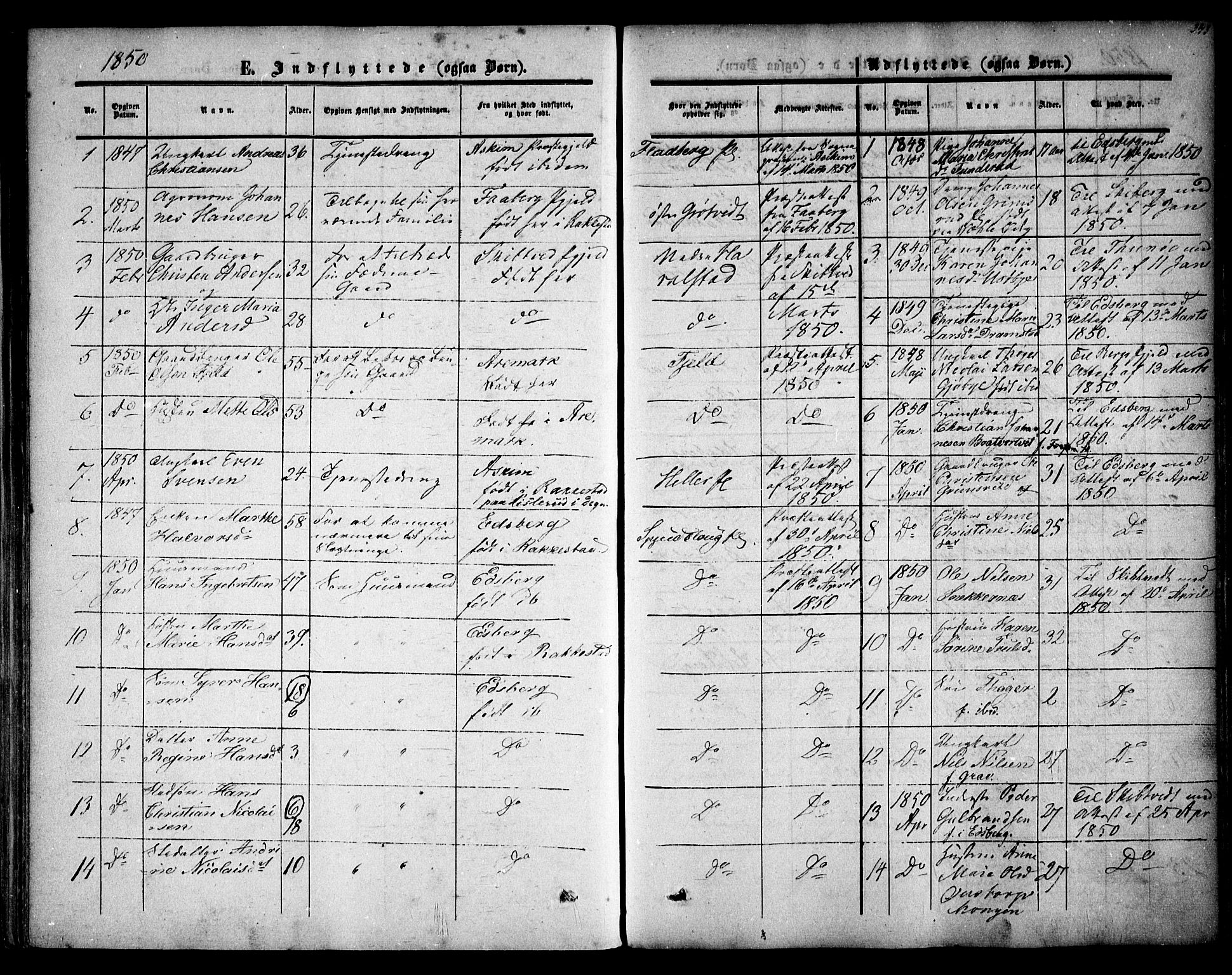 Rakkestad prestekontor Kirkebøker, SAO/A-2008/F/Fa/L0009: Parish register (official) no. I 9, 1850-1856, p. 343
