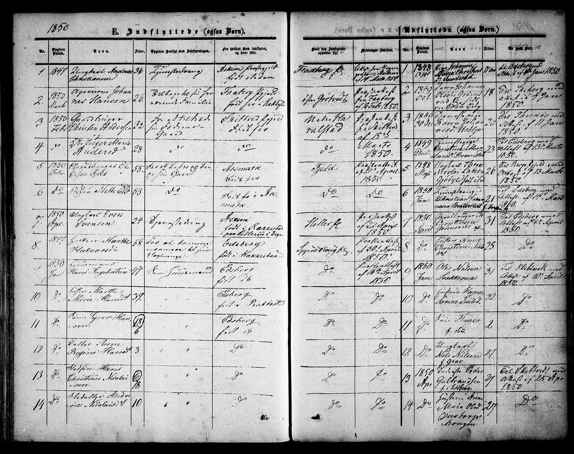 Rakkestad prestekontor Kirkebøker, AV/SAO-A-2008/F/Fa/L0009: Parish register (official) no. I 9, 1850-1856, p. 343