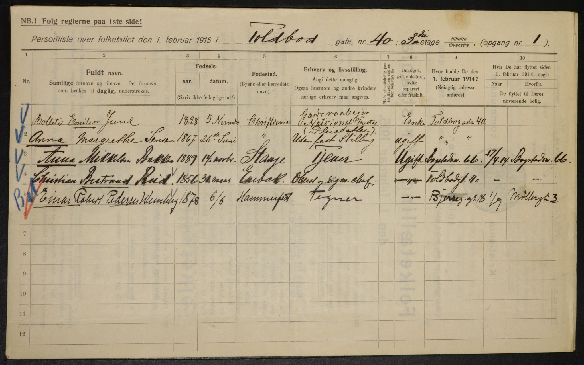 OBA, Municipal Census 1915 for Kristiania, 1915, p. 113775