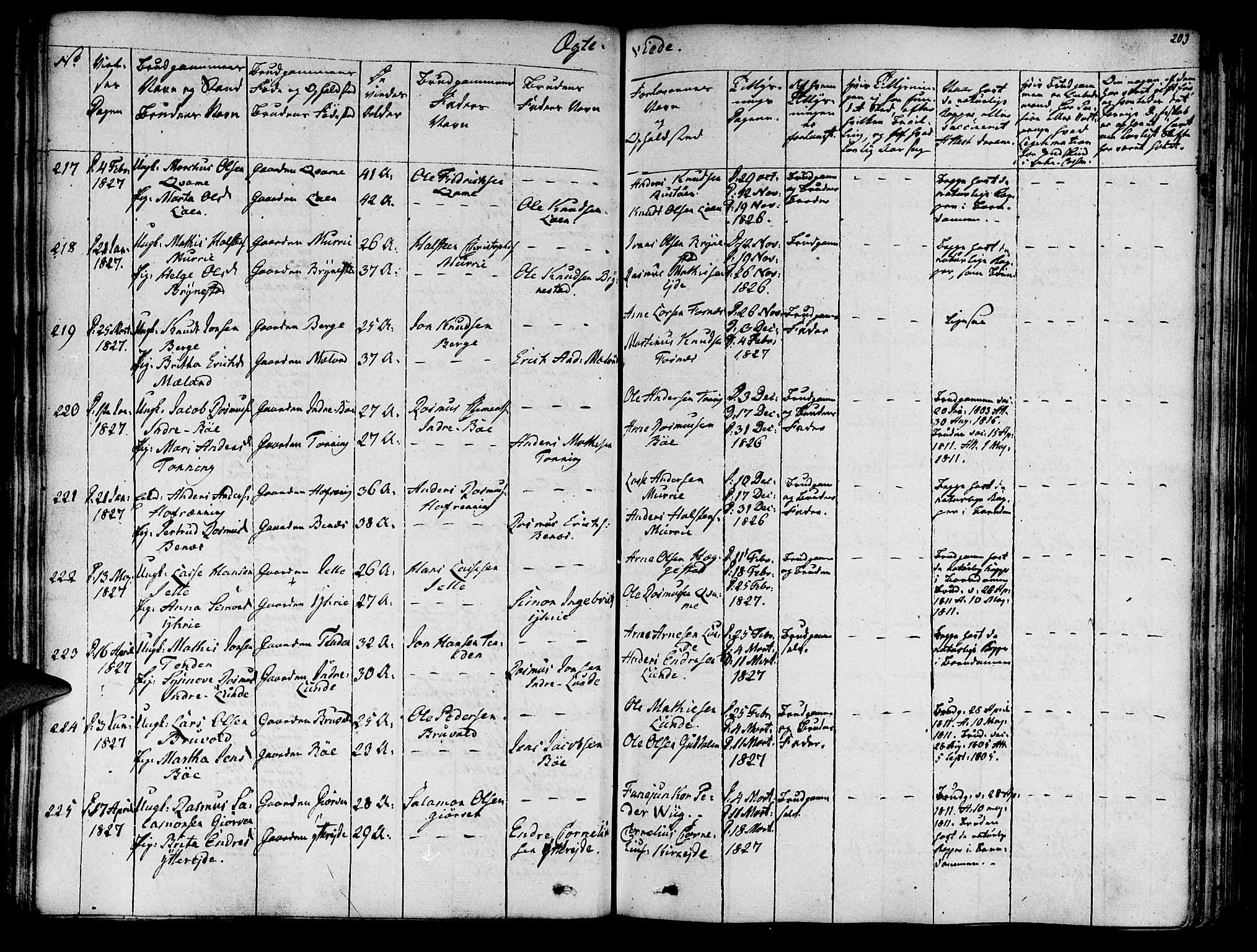 Innvik sokneprestembete, SAB/A-80501: Parish register (official) no. A 3, 1820-1832, p. 203