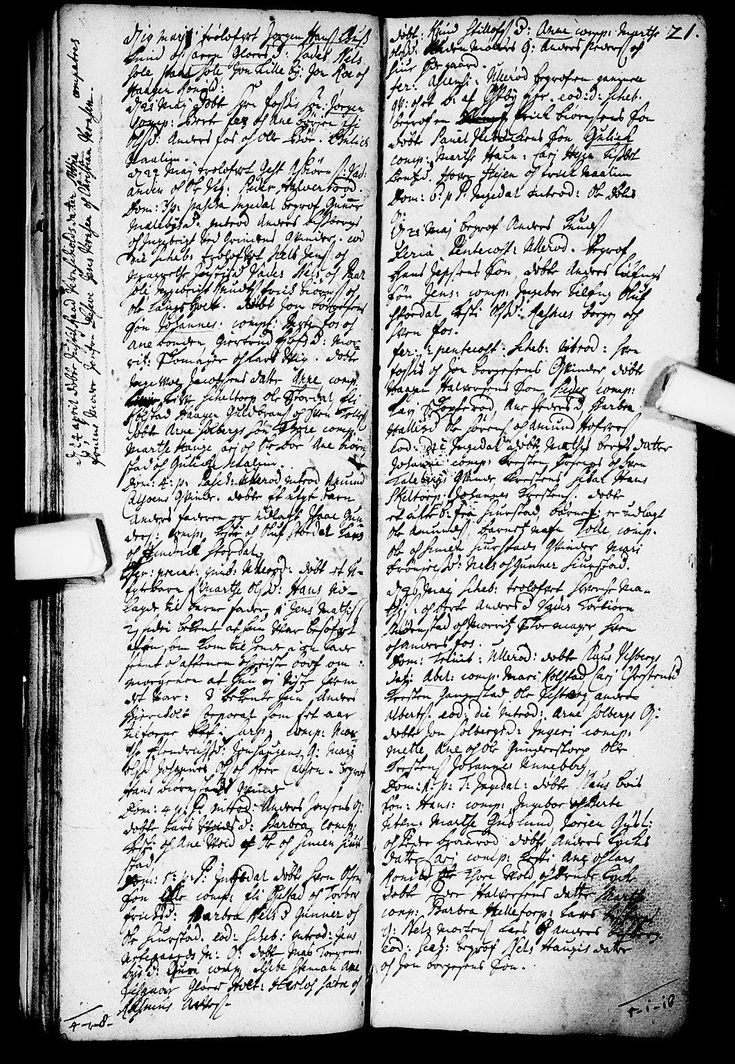 Skjeberg prestekontor Kirkebøker, AV/SAO-A-10923/F/Fa/L0001: Parish register (official) no. I 1, 1702-1725, p. 21