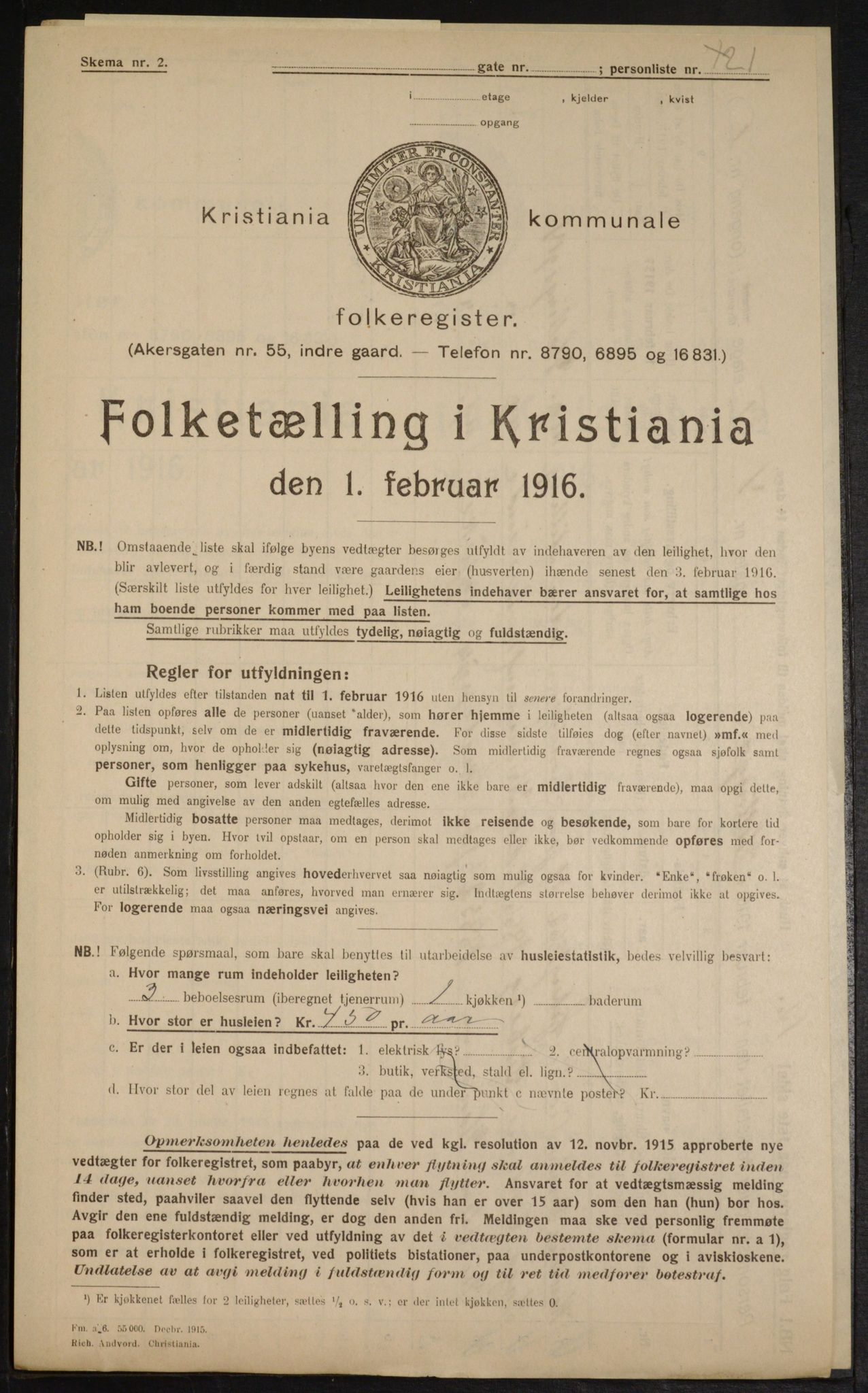 OBA, Municipal Census 1916 for Kristiania, 1916, p. 34694