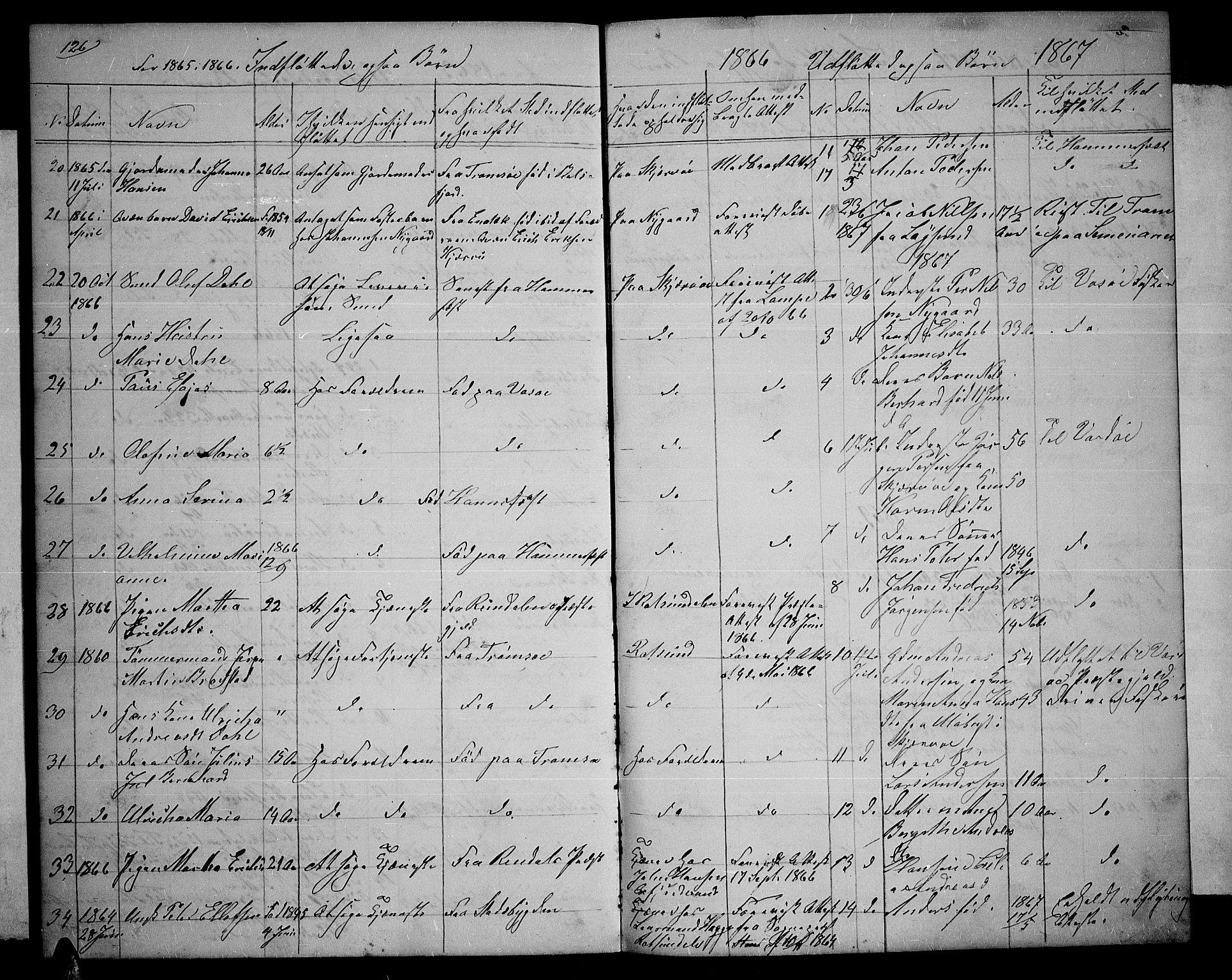 Skjervøy sokneprestkontor, SATØ/S-1300/H/Ha/Hab/L0004klokker: Parish register (copy) no. 4, 1862-1870, p. 126
