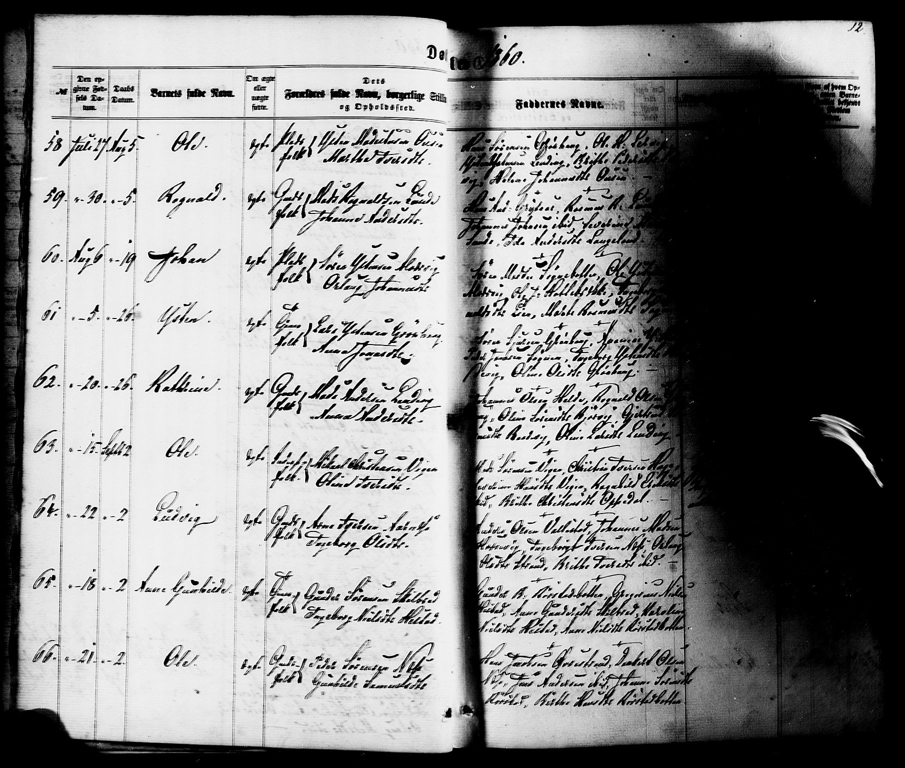 Gaular sokneprestembete, SAB/A-80001/H/Haa: Parish register (official) no. A 5, 1860-1881, p. 12