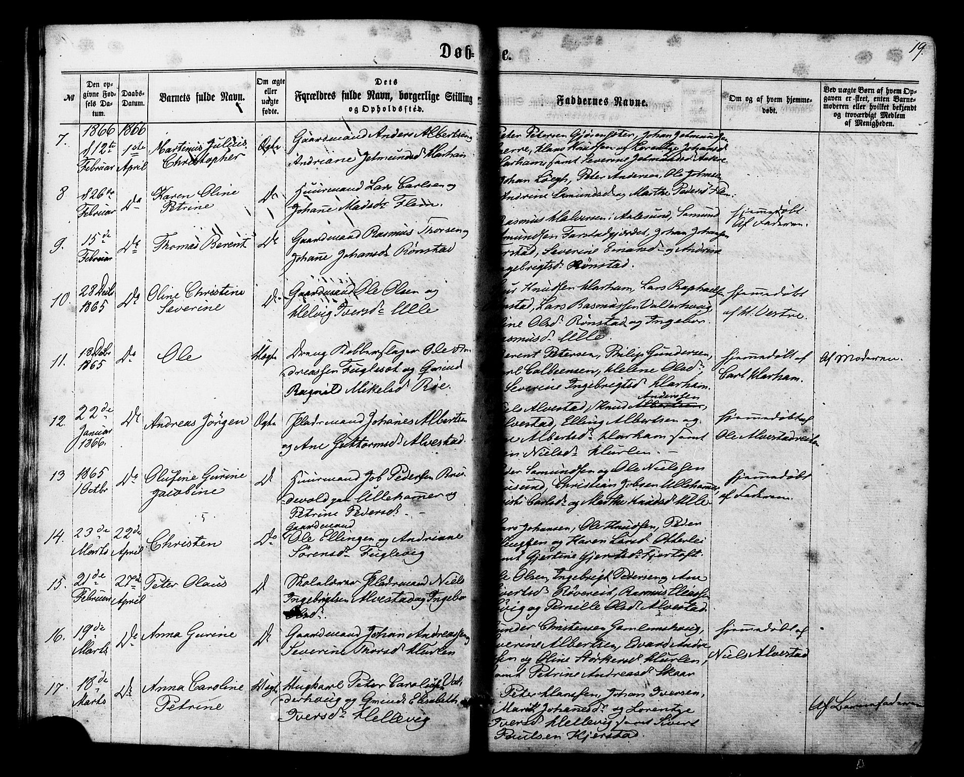 Ministerialprotokoller, klokkerbøker og fødselsregistre - Møre og Romsdal, SAT/A-1454/536/L0498: Parish register (official) no. 536A07, 1862-1875, p. 19