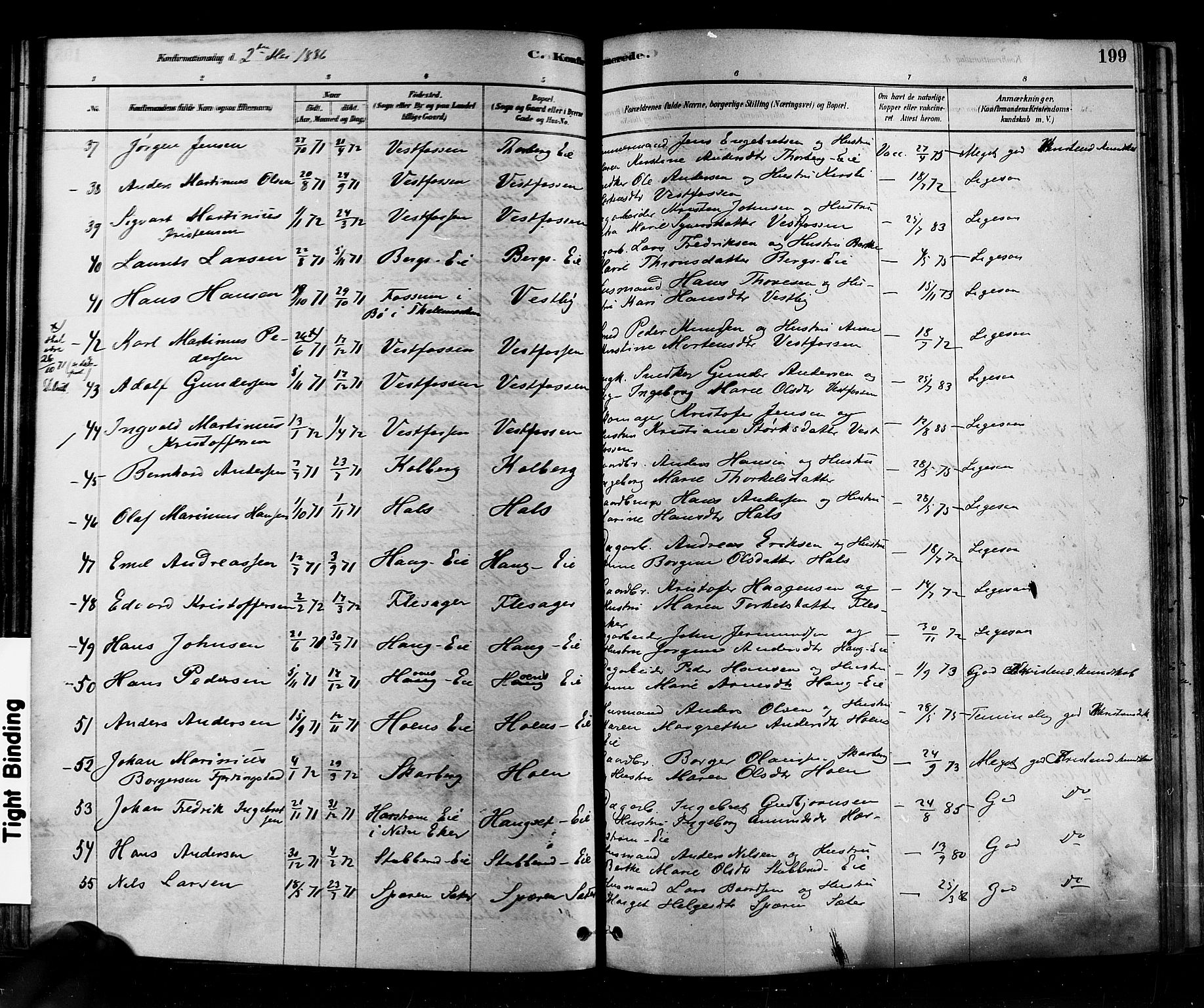 Eiker kirkebøker, AV/SAKO-A-4/F/Fb/L0001: Parish register (official) no. II 1, 1878-1888, p. 199