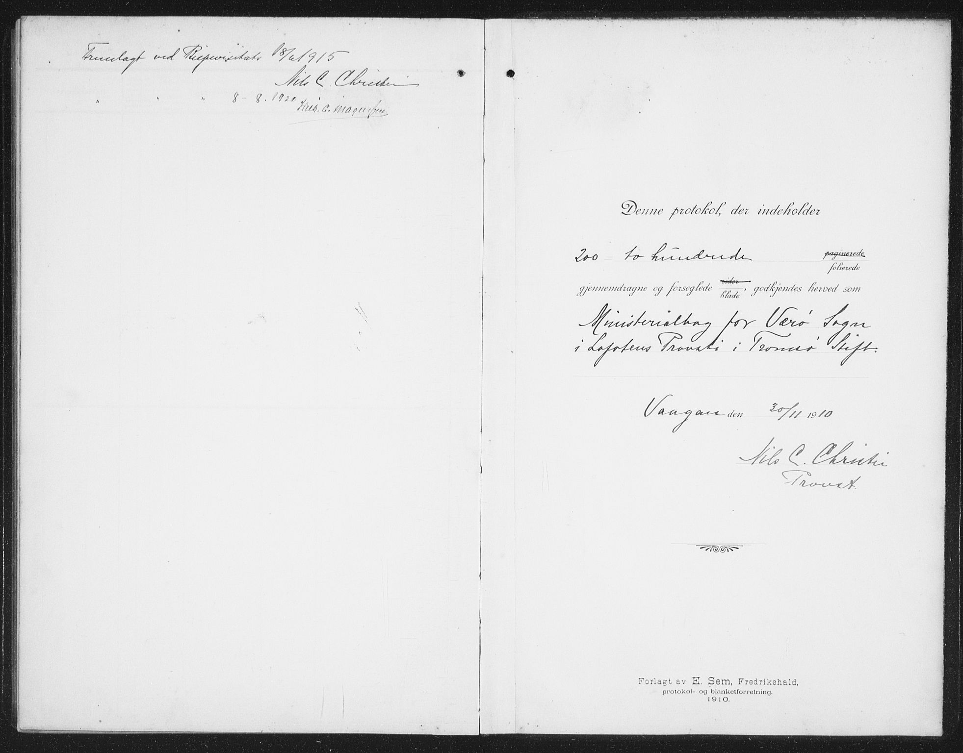 Ministerialprotokoller, klokkerbøker og fødselsregistre - Nordland, AV/SAT-A-1459/807/L0124: Parish register (copy) no. 807C02, 1910-1935