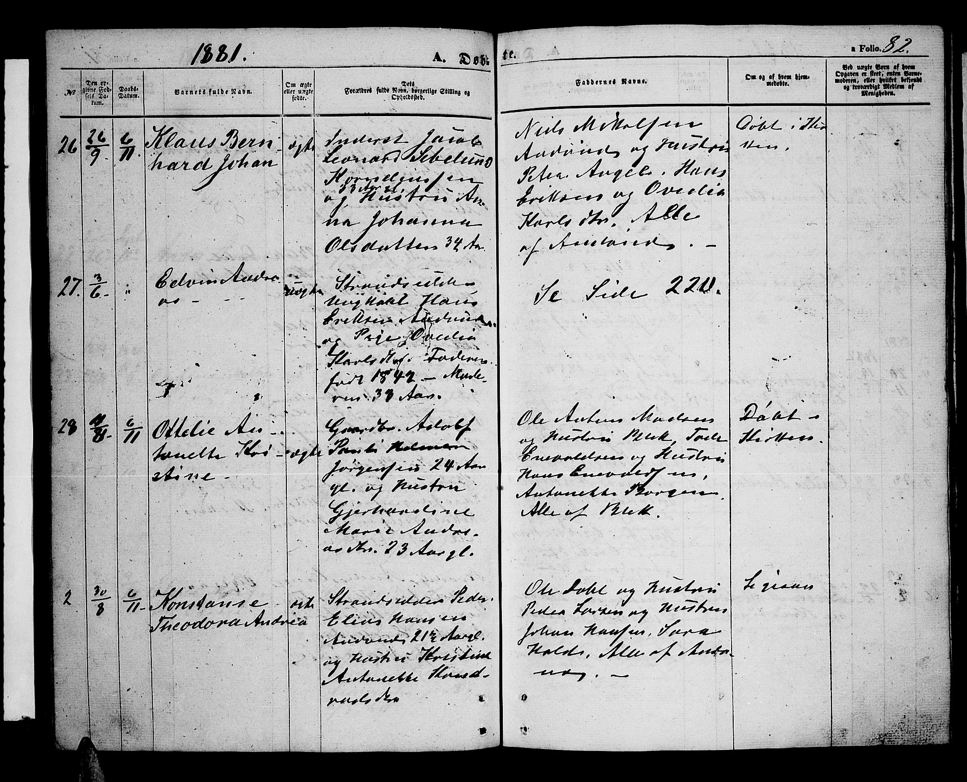 Ministerialprotokoller, klokkerbøker og fødselsregistre - Nordland, AV/SAT-A-1459/899/L1447: Parish register (copy) no. 899C02, 1855-1886, p. 82