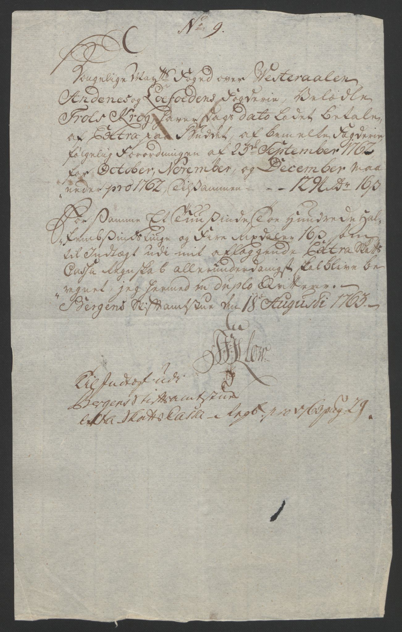 Rentekammeret inntil 1814, Reviderte regnskaper, Fogderegnskap, RA/EA-4092/R67/L4747: Ekstraskatten Vesterålen, Andenes og Lofoten, 1762-1766, p. 186