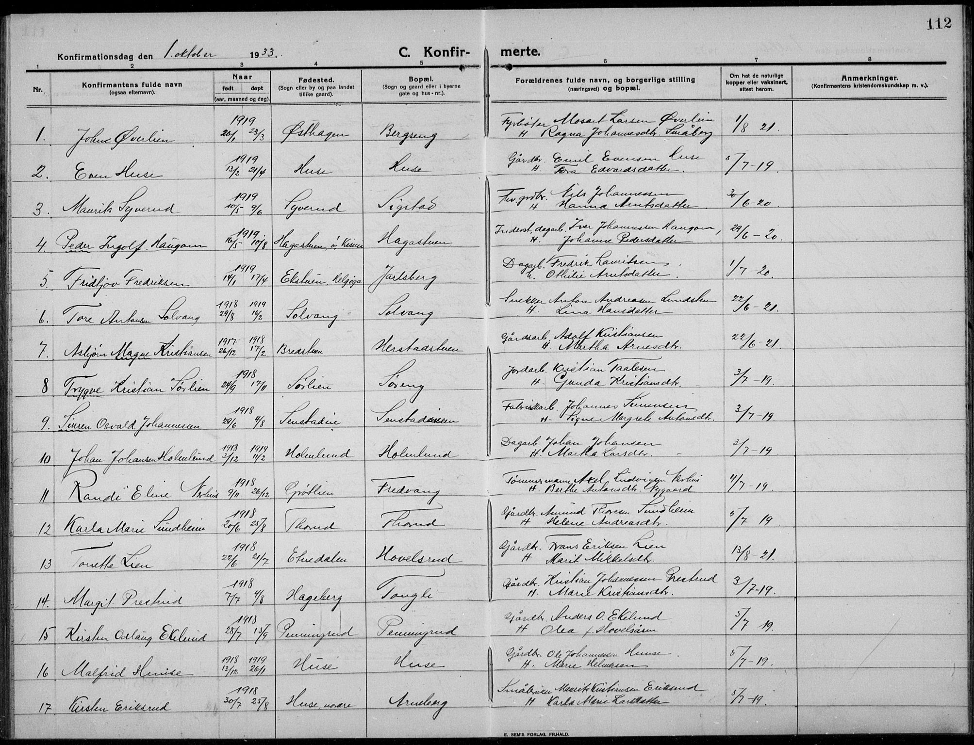 Nes prestekontor, Hedmark, AV/SAH-PREST-020/L/La/L0009: Parish register (copy) no. 9, 1913-1936, p. 112