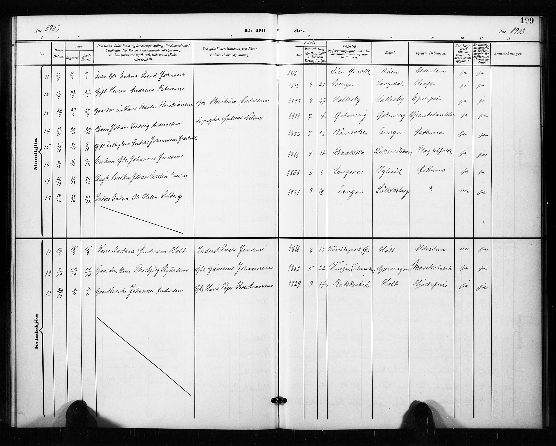 Aremark prestekontor Kirkebøker, AV/SAO-A-10899/G/Ga/L0002: Parish register (copy) no. I 2, 1901-1928, p. 199