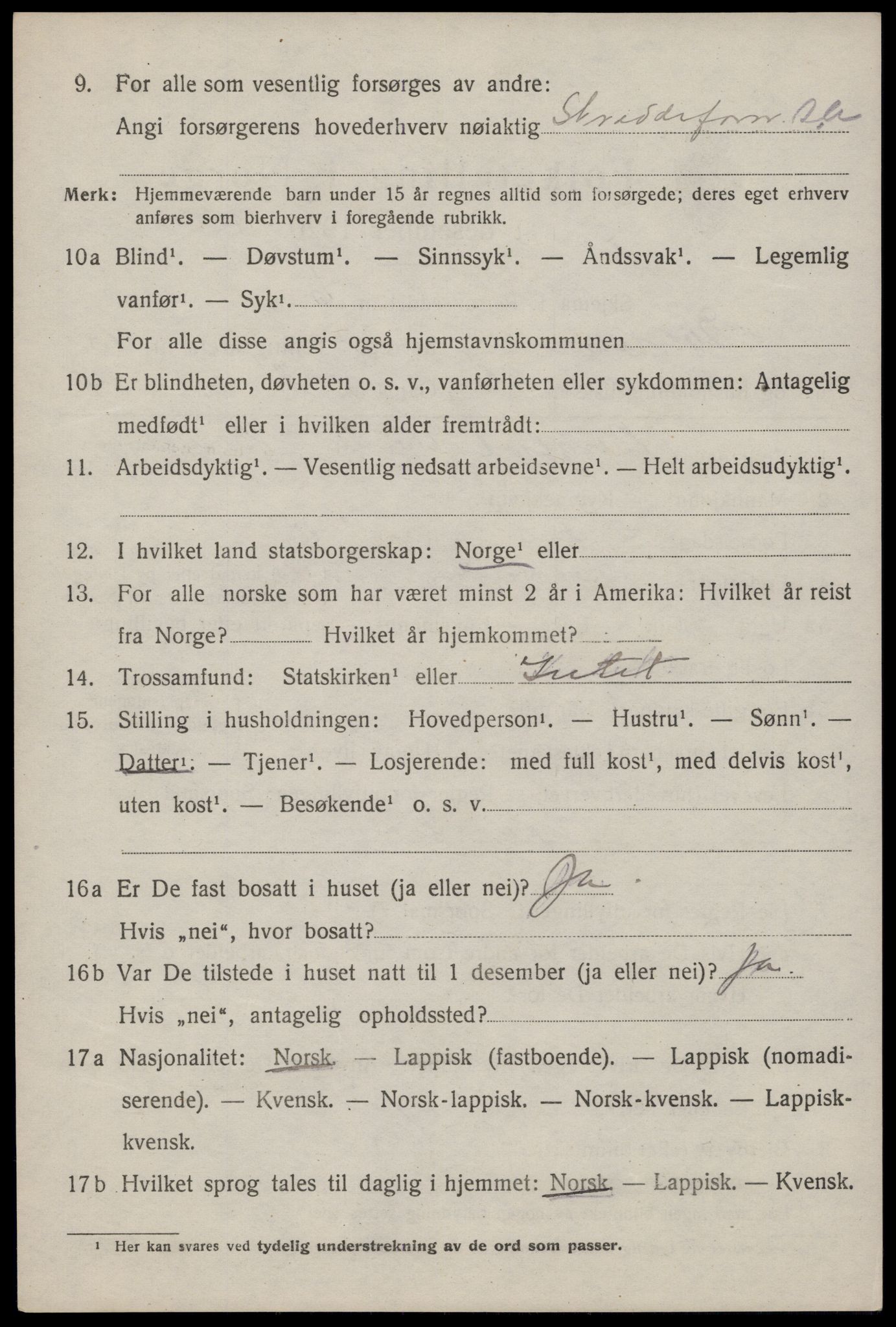 SAT, 1920 census for Dverberg, 1920, p. 8767