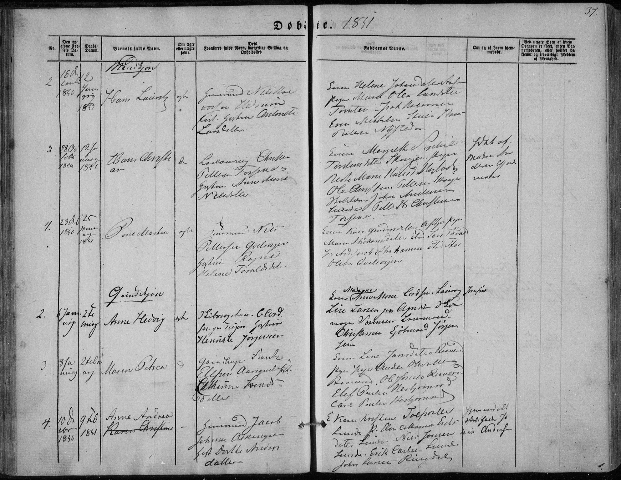 Hedrum kirkebøker, AV/SAKO-A-344/F/Fa/L0006: Parish register (official) no. I 6, 1849-1857, p. 37