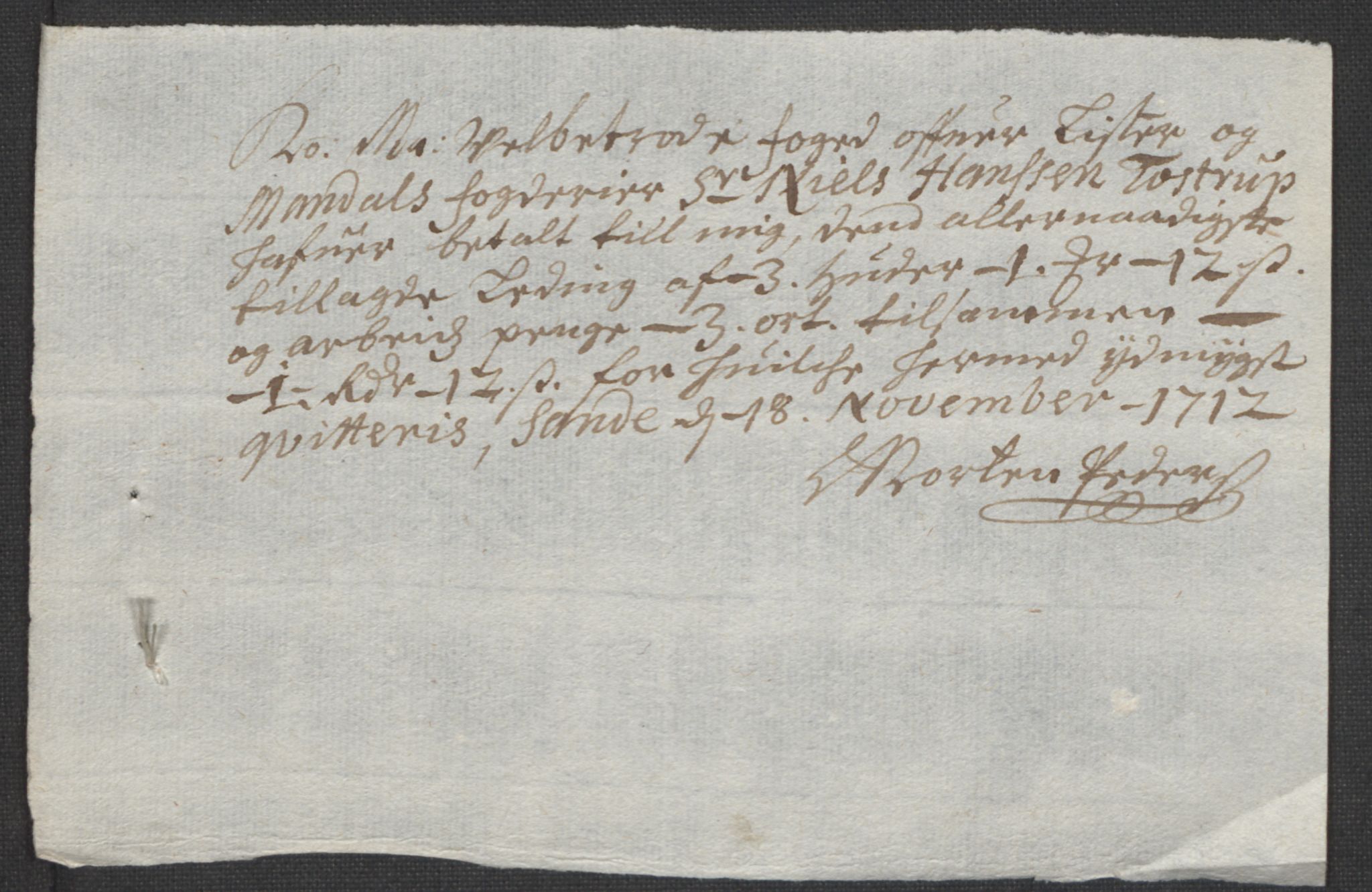 Rentekammeret inntil 1814, Reviderte regnskaper, Fogderegnskap, RA/EA-4092/R43/L2555: Fogderegnskap Lista og Mandal, 1712, p. 217