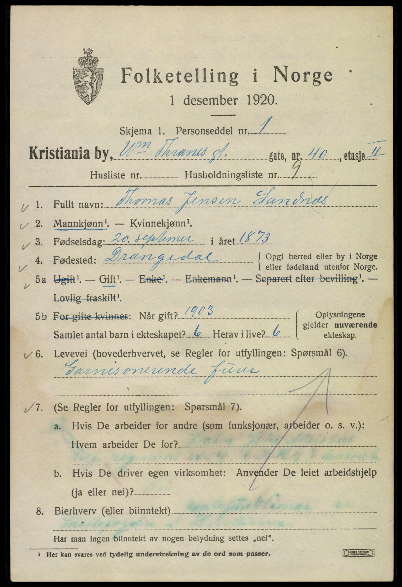 SAO, 1920 census for Kristiania, 1920, p. 647509