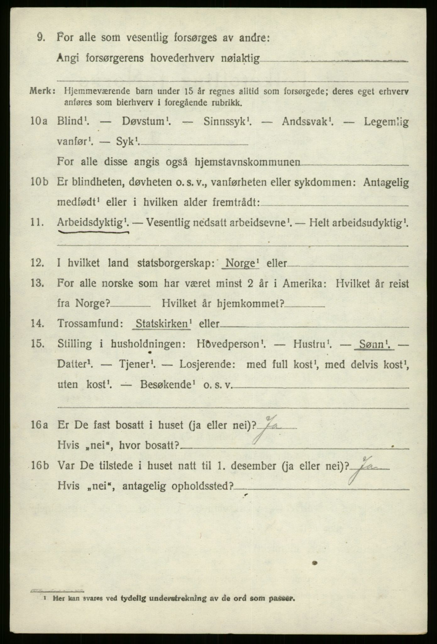 SAB, 1920 census for Gloppen, 1920, p. 3335