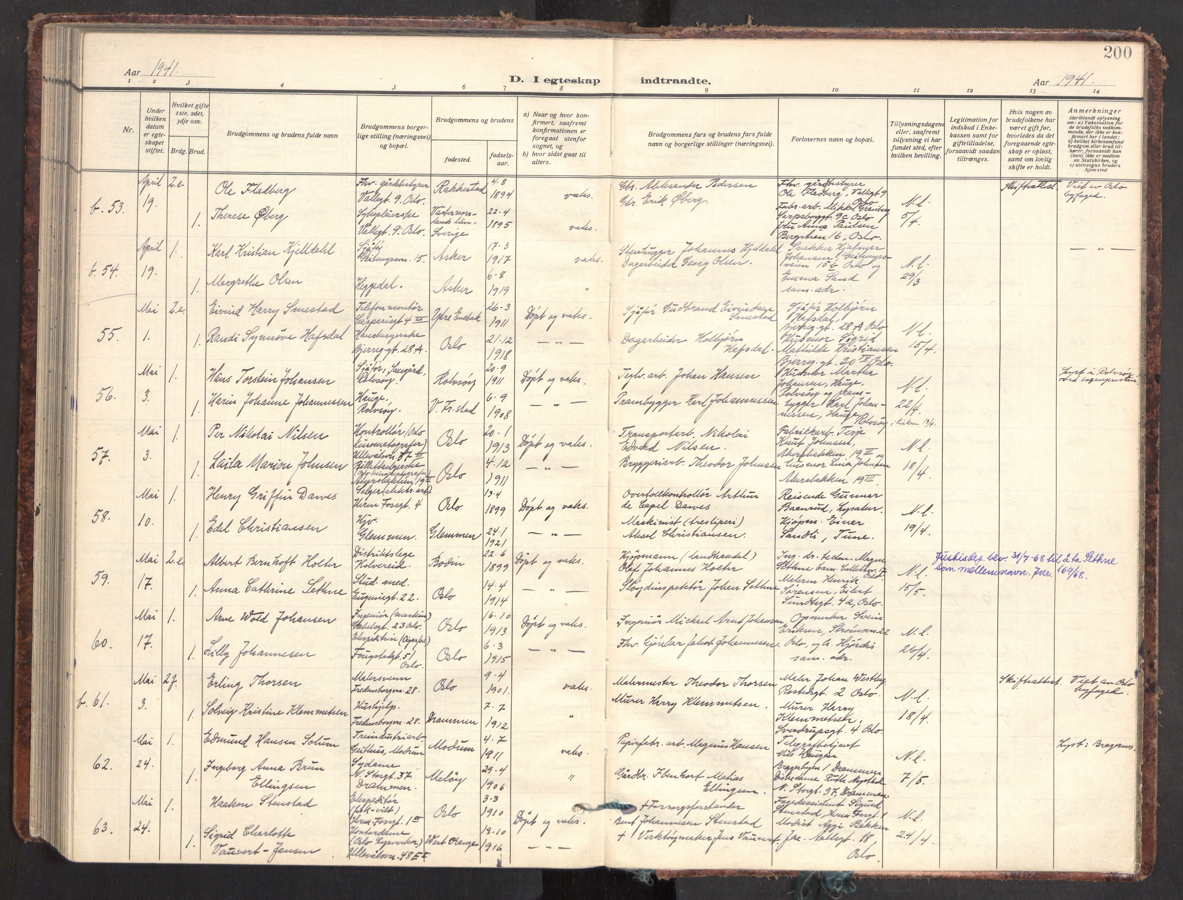 Gamle Aker prestekontor Kirkebøker, SAO/A-10617a/F/L0021: Parish register (official) no. 21, 1932-1941, p. 200