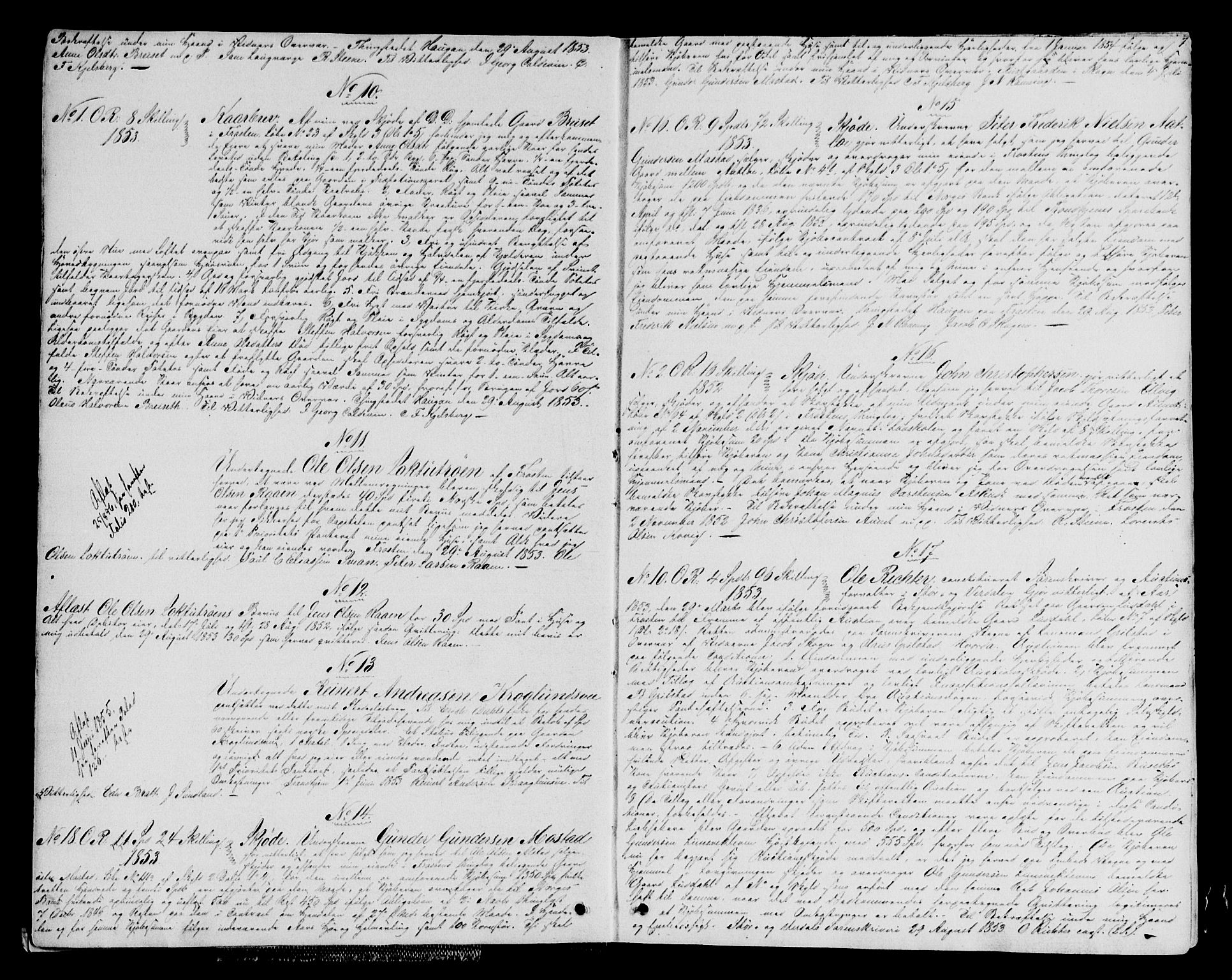 Stjør- og Verdal sorenskriveri, AV/SAT-A-4167/1/2/2C/L0023: Mortgage book no. K, 1853-1859, p. 7