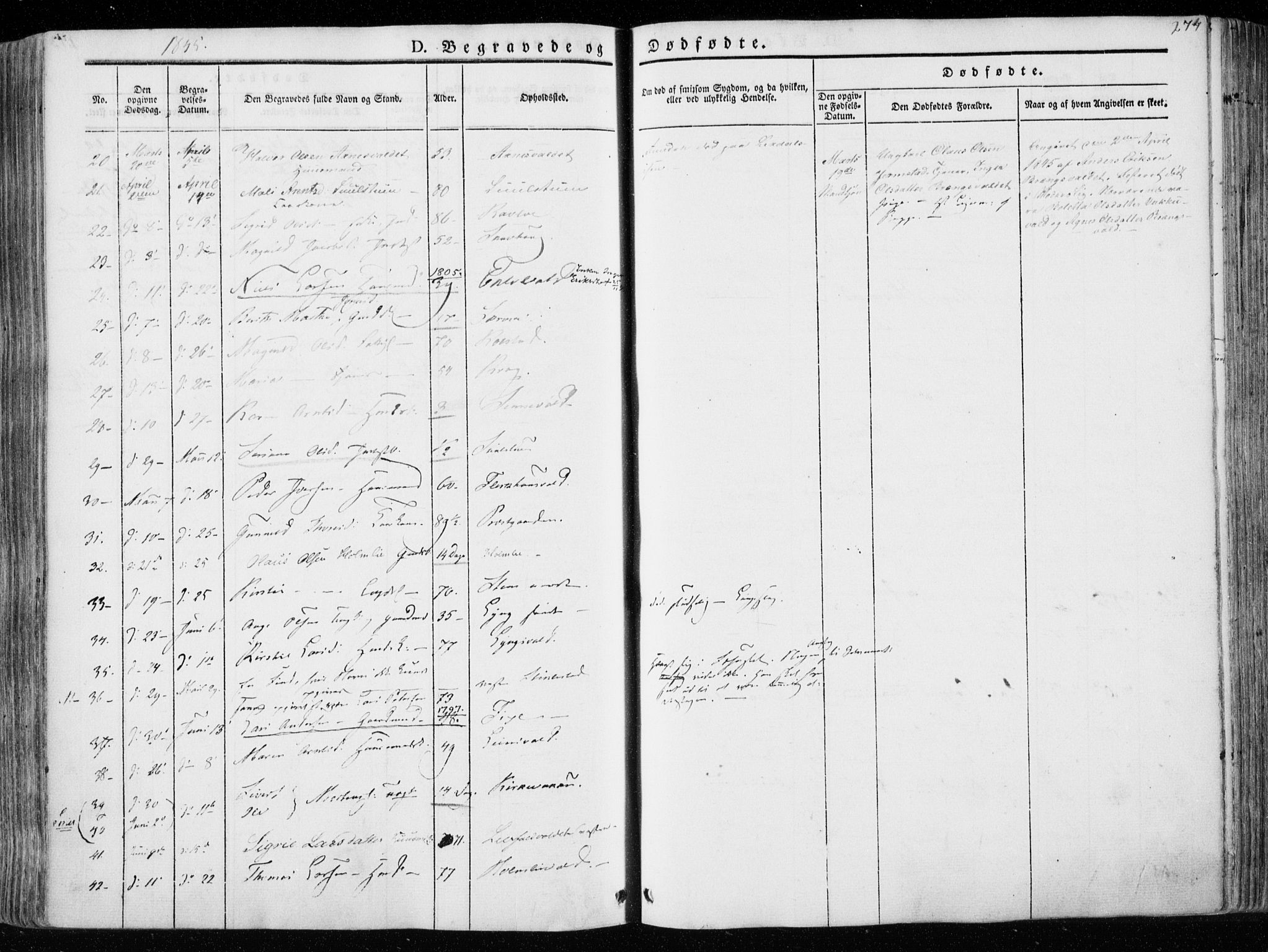 Ministerialprotokoller, klokkerbøker og fødselsregistre - Nord-Trøndelag, SAT/A-1458/723/L0239: Parish register (official) no. 723A08, 1841-1851, p. 274