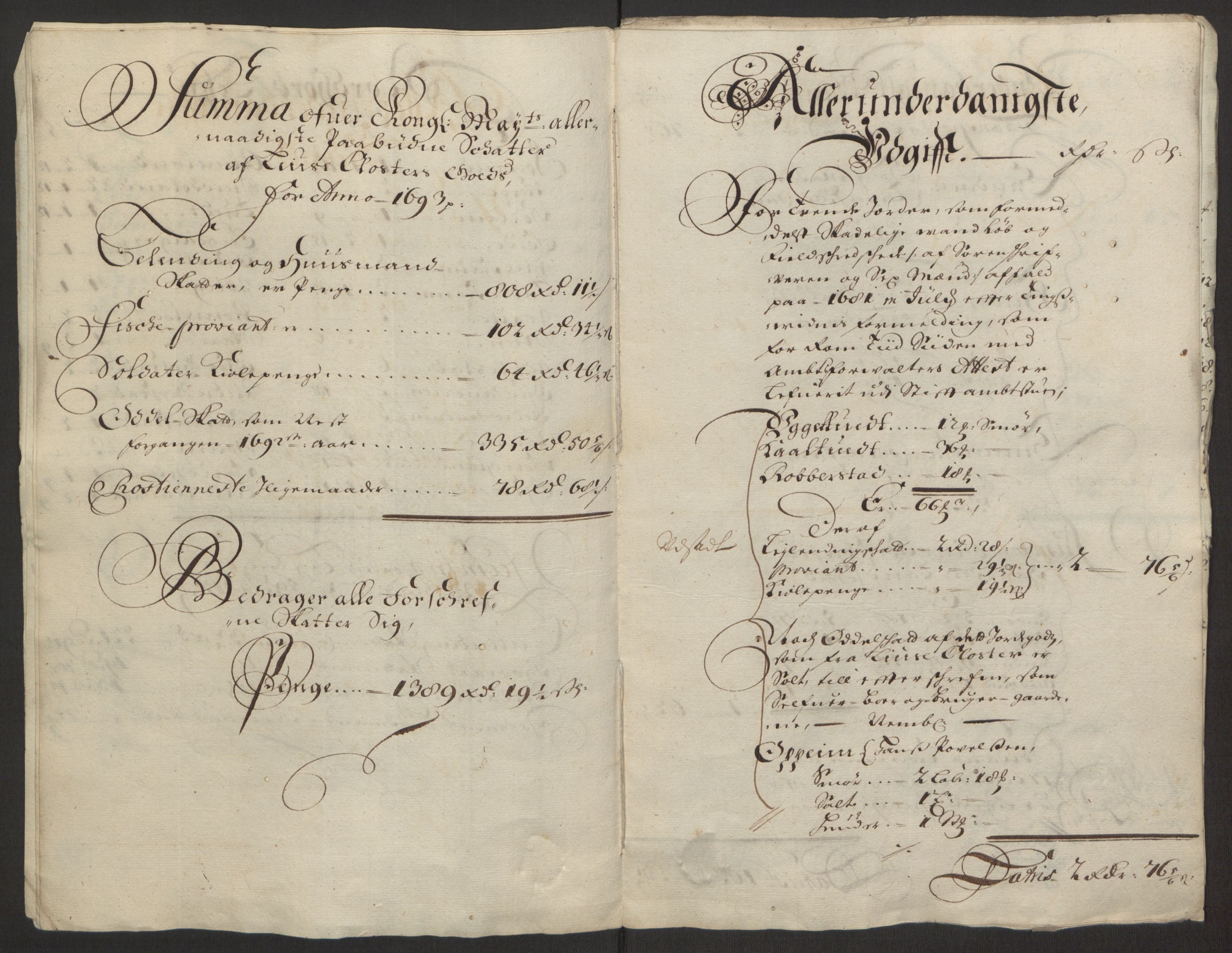 Rentekammeret inntil 1814, Reviderte regnskaper, Fogderegnskap, AV/RA-EA-4092/R50/L3159: Fogderegnskap Lyse kloster, 1691-1709, p. 19