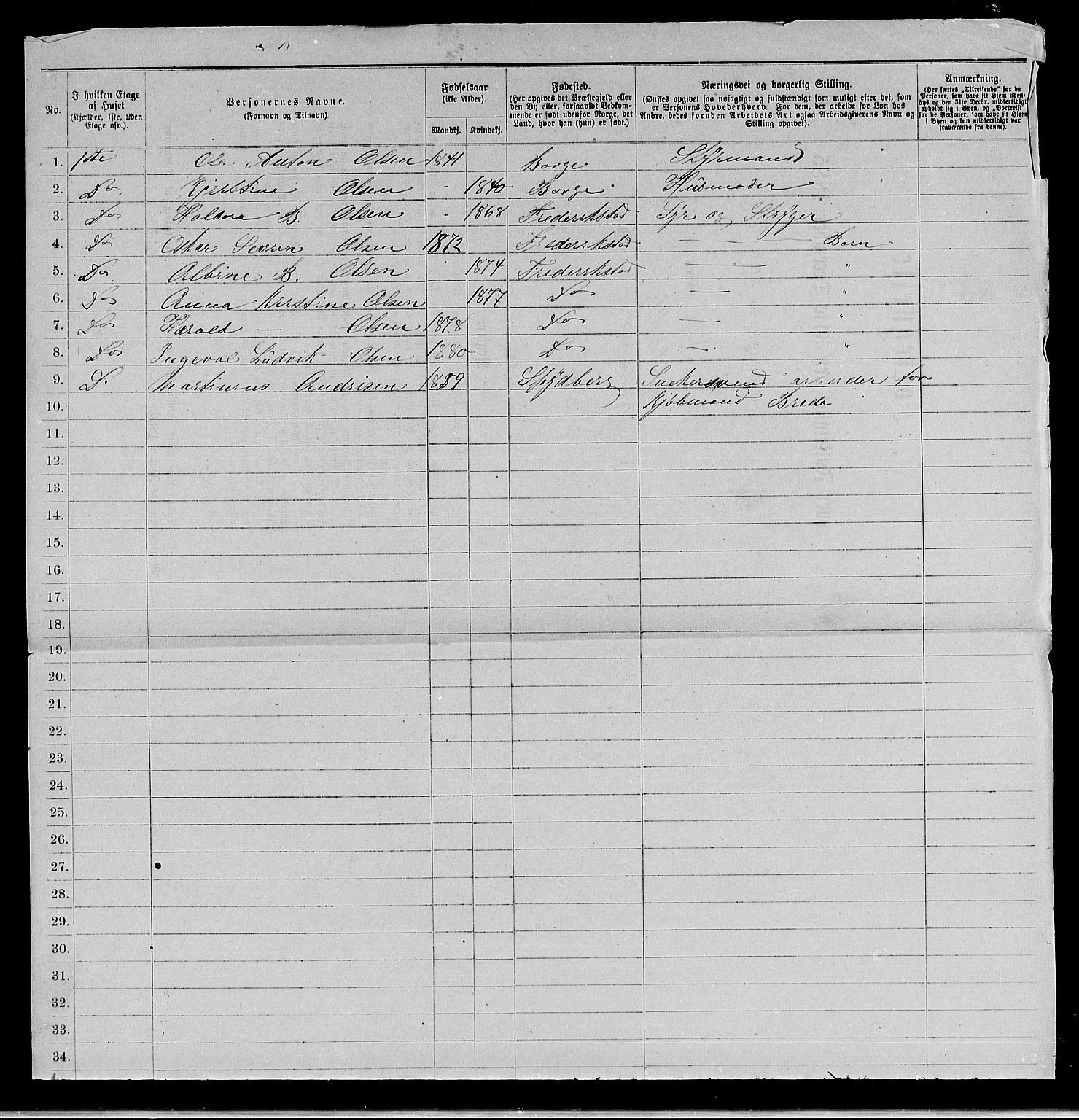 RA, 1885 census for 0103 Fredrikstad, 1885, p. 672