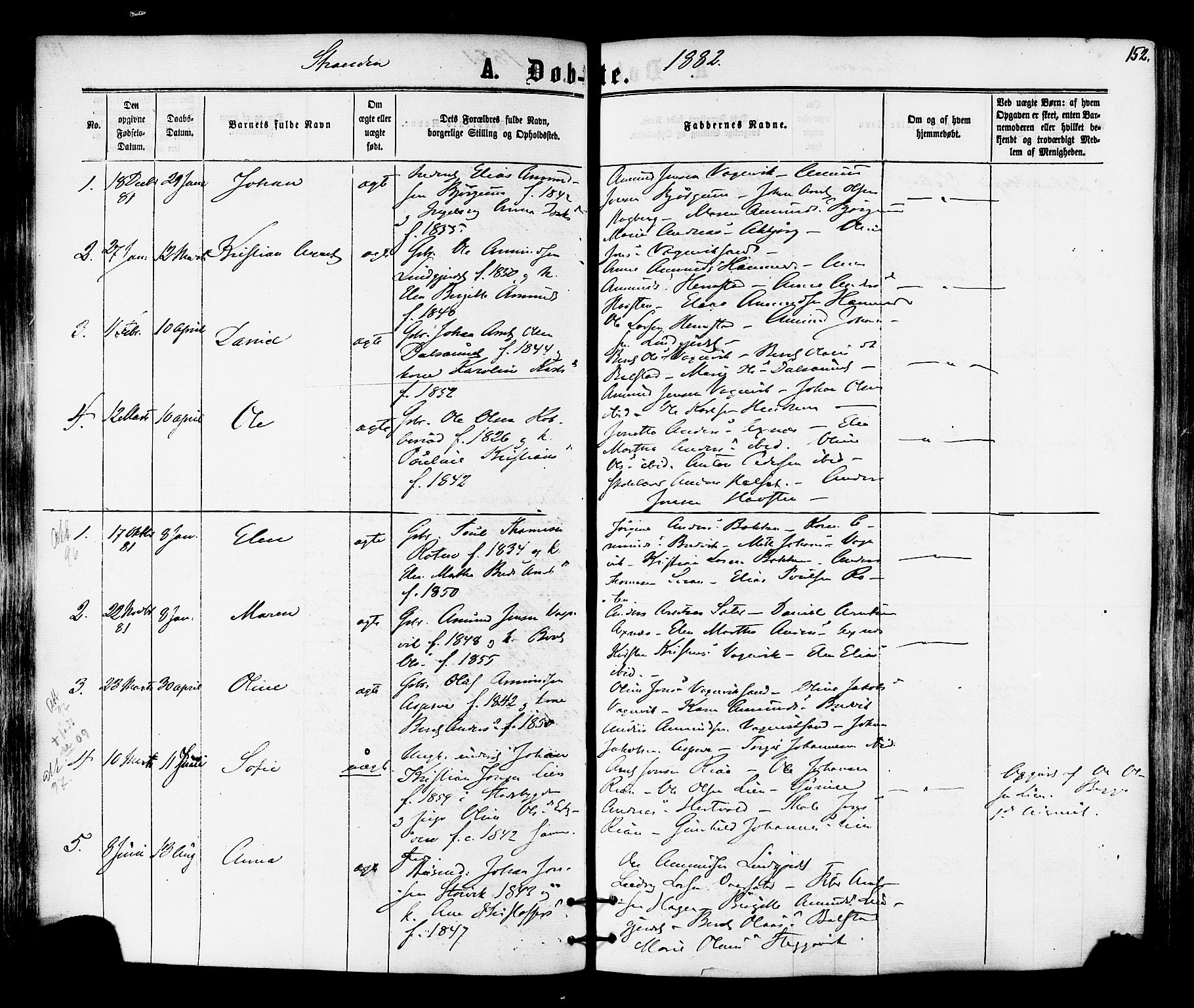 Ministerialprotokoller, klokkerbøker og fødselsregistre - Nord-Trøndelag, SAT/A-1458/701/L0009: Parish register (official) no. 701A09 /2, 1864-1882, p. 152