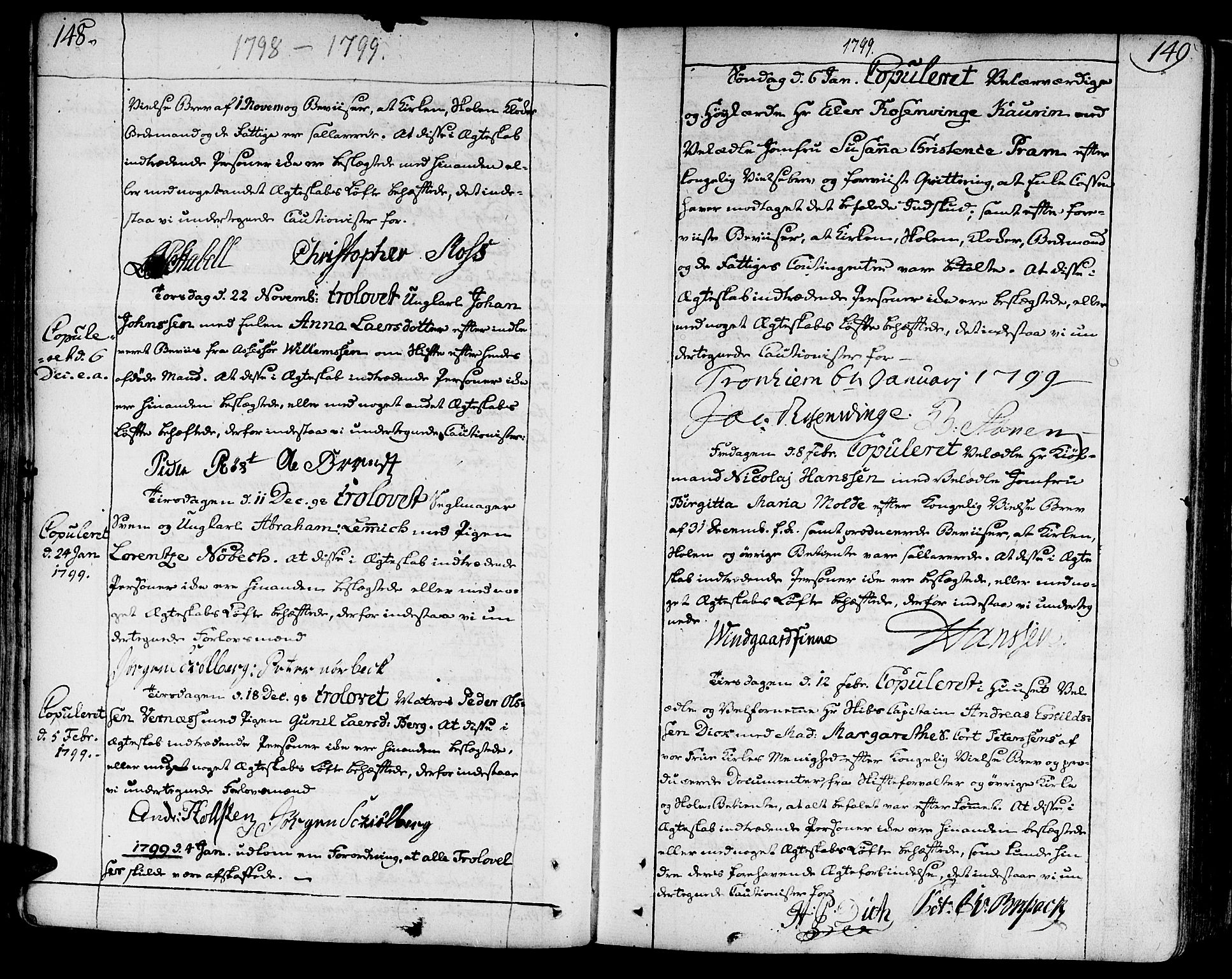 Ministerialprotokoller, klokkerbøker og fødselsregistre - Sør-Trøndelag, SAT/A-1456/602/L0105: Parish register (official) no. 602A03, 1774-1814, p. 148-149