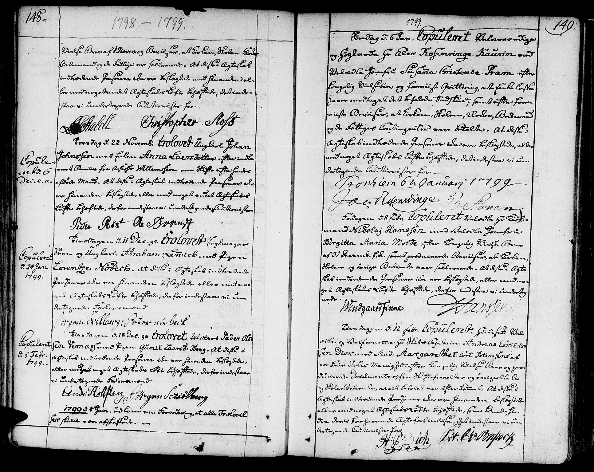 Ministerialprotokoller, klokkerbøker og fødselsregistre - Sør-Trøndelag, AV/SAT-A-1456/602/L0105: Parish register (official) no. 602A03, 1774-1814, p. 148-149