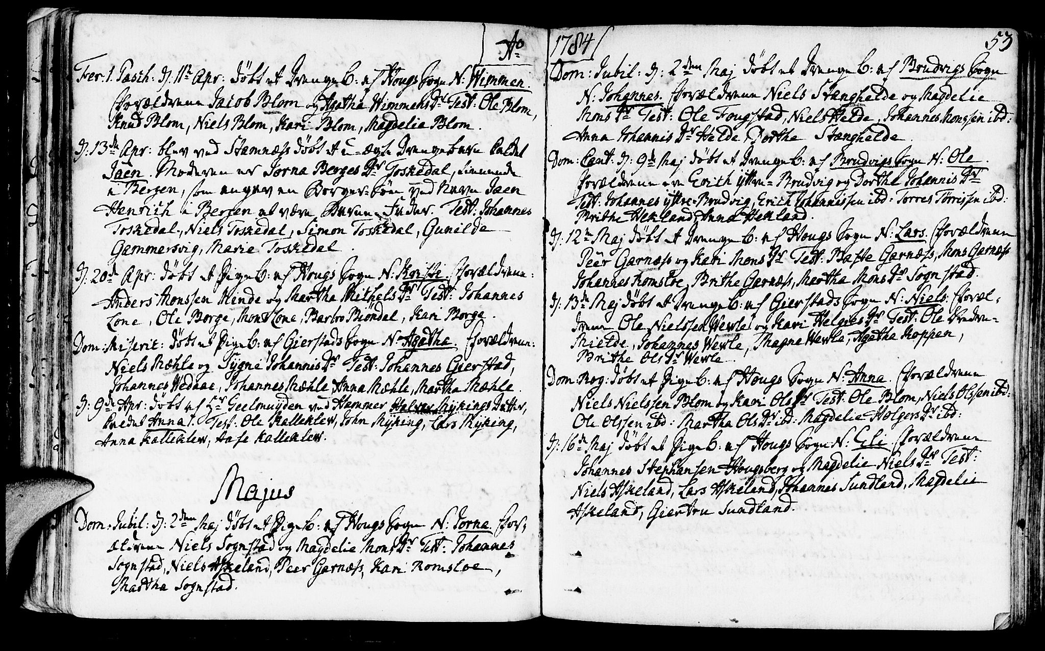 Haus sokneprestembete, AV/SAB-A-75601/H/Haa: Parish register (official) no. A 10, 1782-1796, p. 53