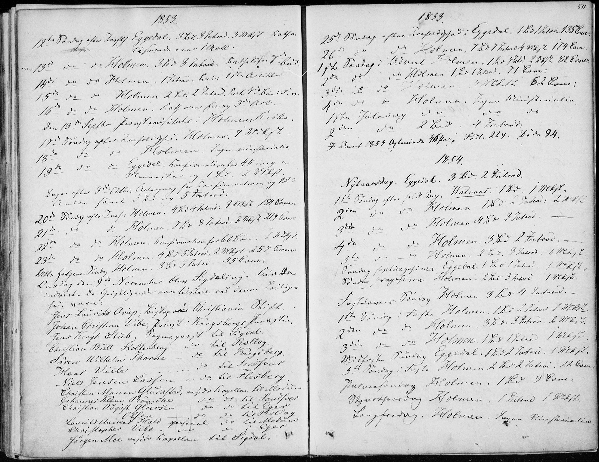 Sigdal kirkebøker, SAKO/A-245/F/Fa/L0008: Parish register (official) no. I 8, 1850-1859, p. 511
