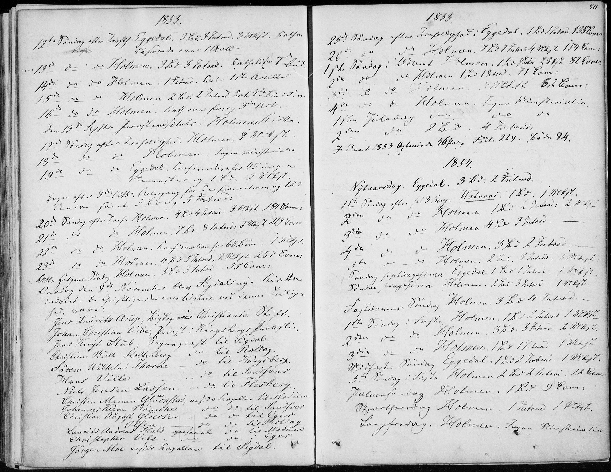 Sigdal kirkebøker, AV/SAKO-A-245/F/Fa/L0008: Parish register (official) no. I 8, 1850-1859, p. 511