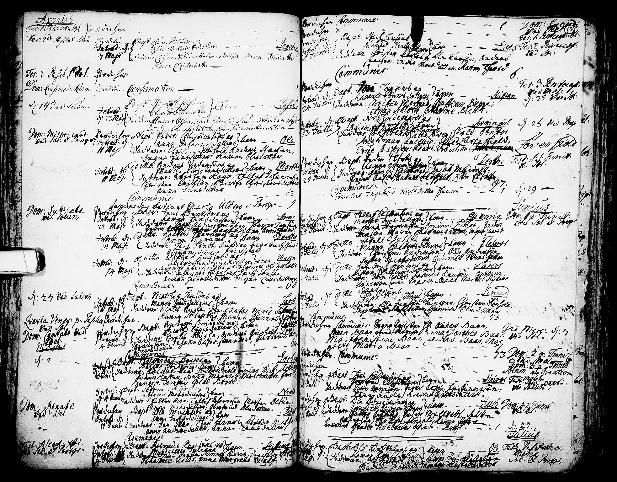 Solum kirkebøker, SAKO/A-306/F/Fa/L0002: Parish register (official) no. I 2, 1713-1761, p. 105
