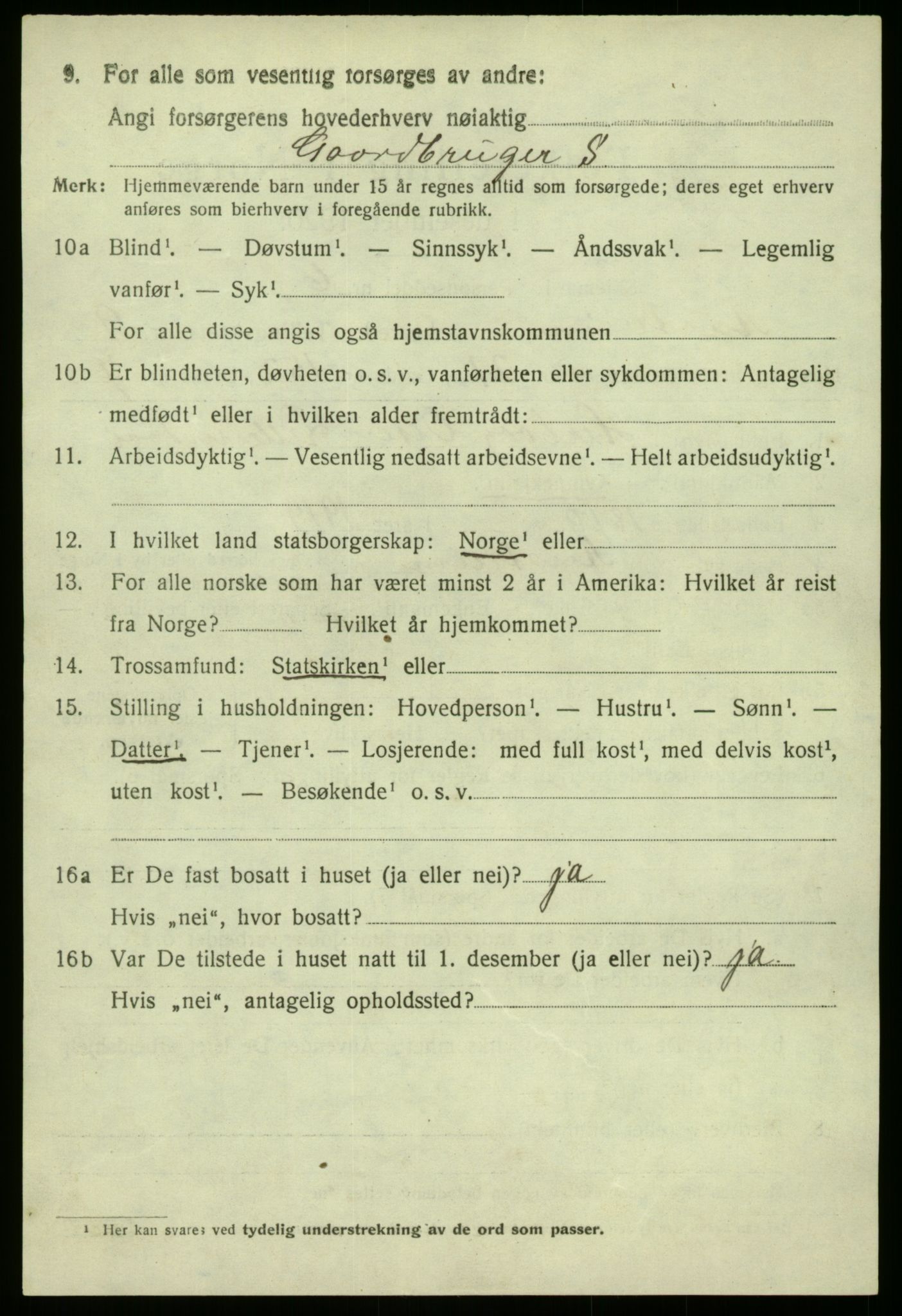 SAB, 1920 census for Austrheim, 1920, p. 3465