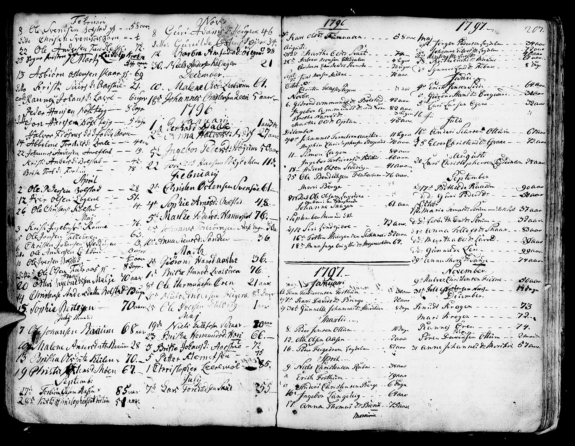 Luster sokneprestembete, SAB/A-81101/H/Haa/Haaa/L0001: Parish register (official) no. A 1, 1731-1803, p. 207