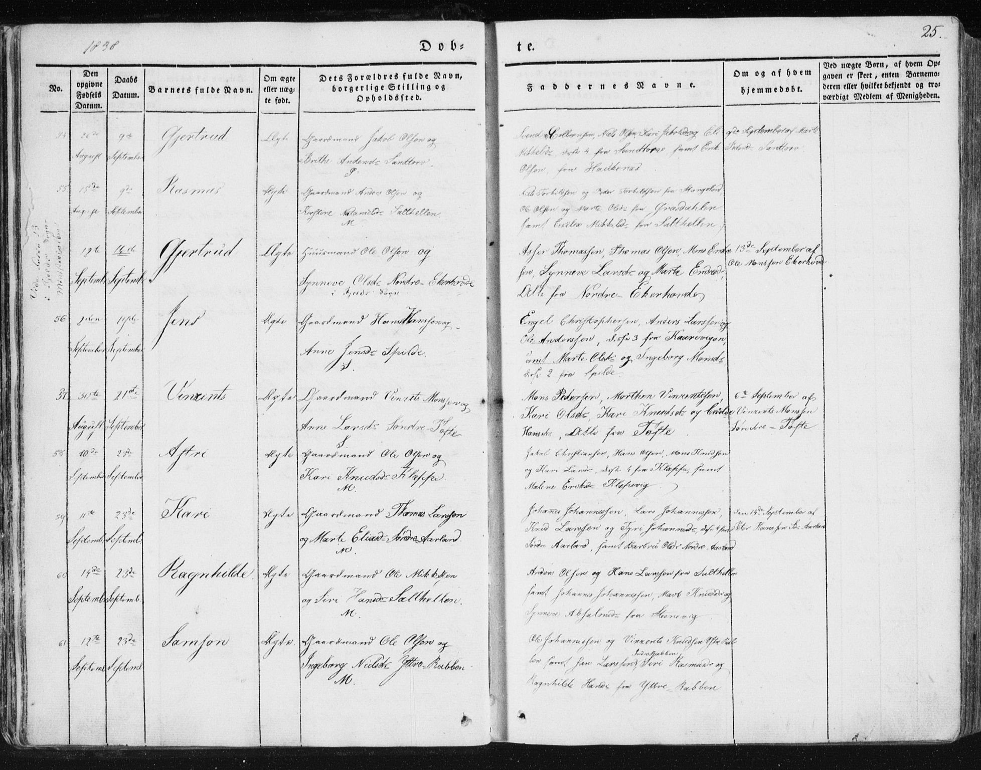 Sund sokneprestembete, AV/SAB-A-99930: Parish register (official) no. A 13, 1835-1849, p. 25