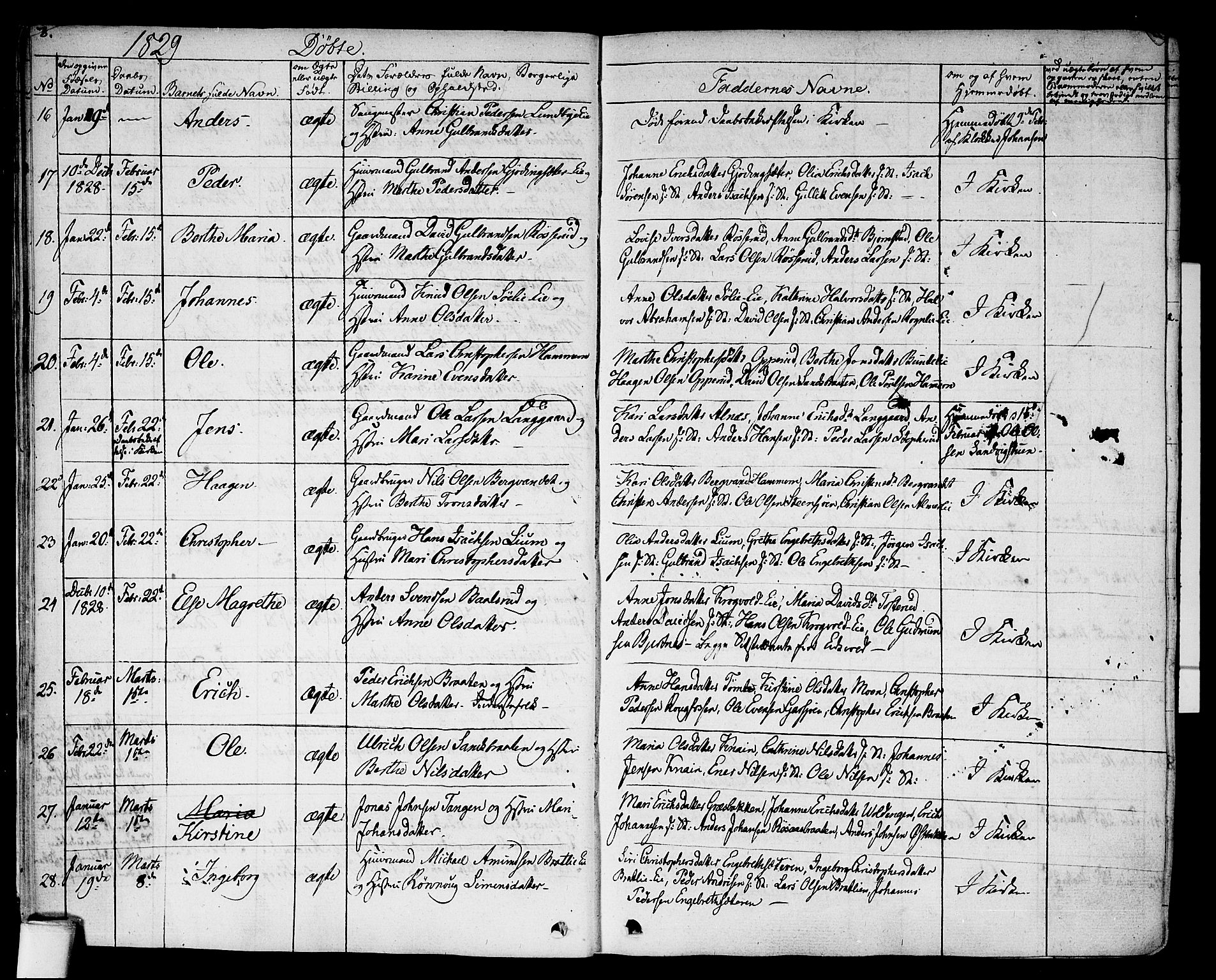 Hurdal prestekontor Kirkebøker, AV/SAO-A-10889/F/Fa/L0004: Parish register (official) no. I 4, 1828-1845, p. 8