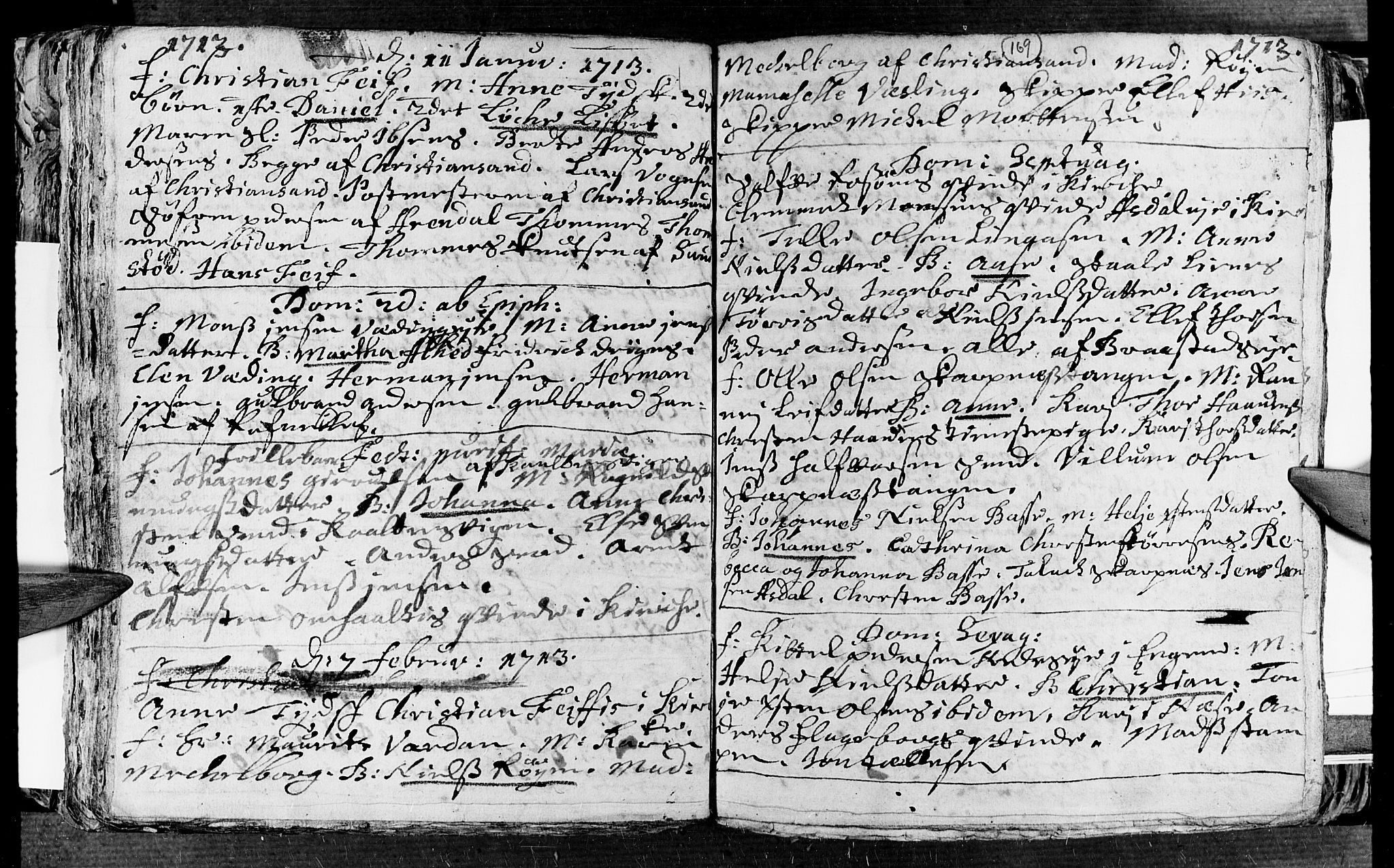 Øyestad sokneprestkontor, AV/SAK-1111-0049/F/Fa/L0002: Parish register (official) no. A 2, 1692-1722, p. 169