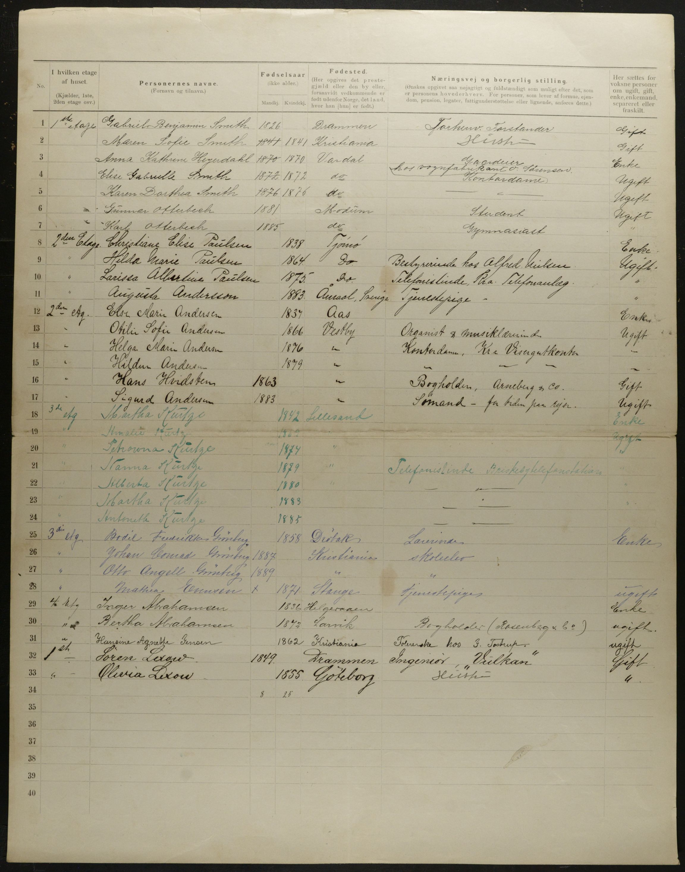 OBA, Municipal Census 1901 for Kristiania, 1901, p. 8438