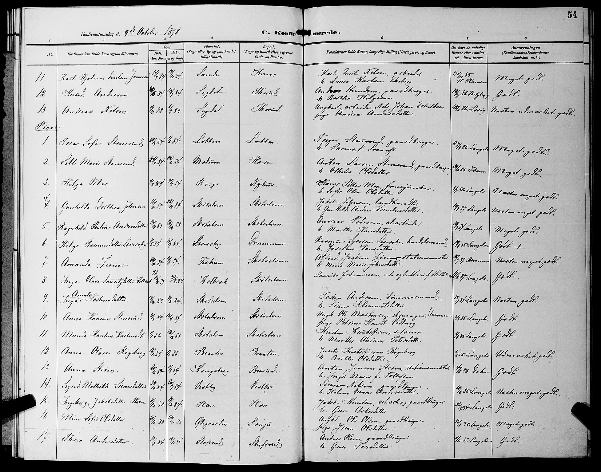 Eiker kirkebøker, AV/SAKO-A-4/G/Gb/L0004: Parish register (copy) no. II 4, 1894-1900, p. 54