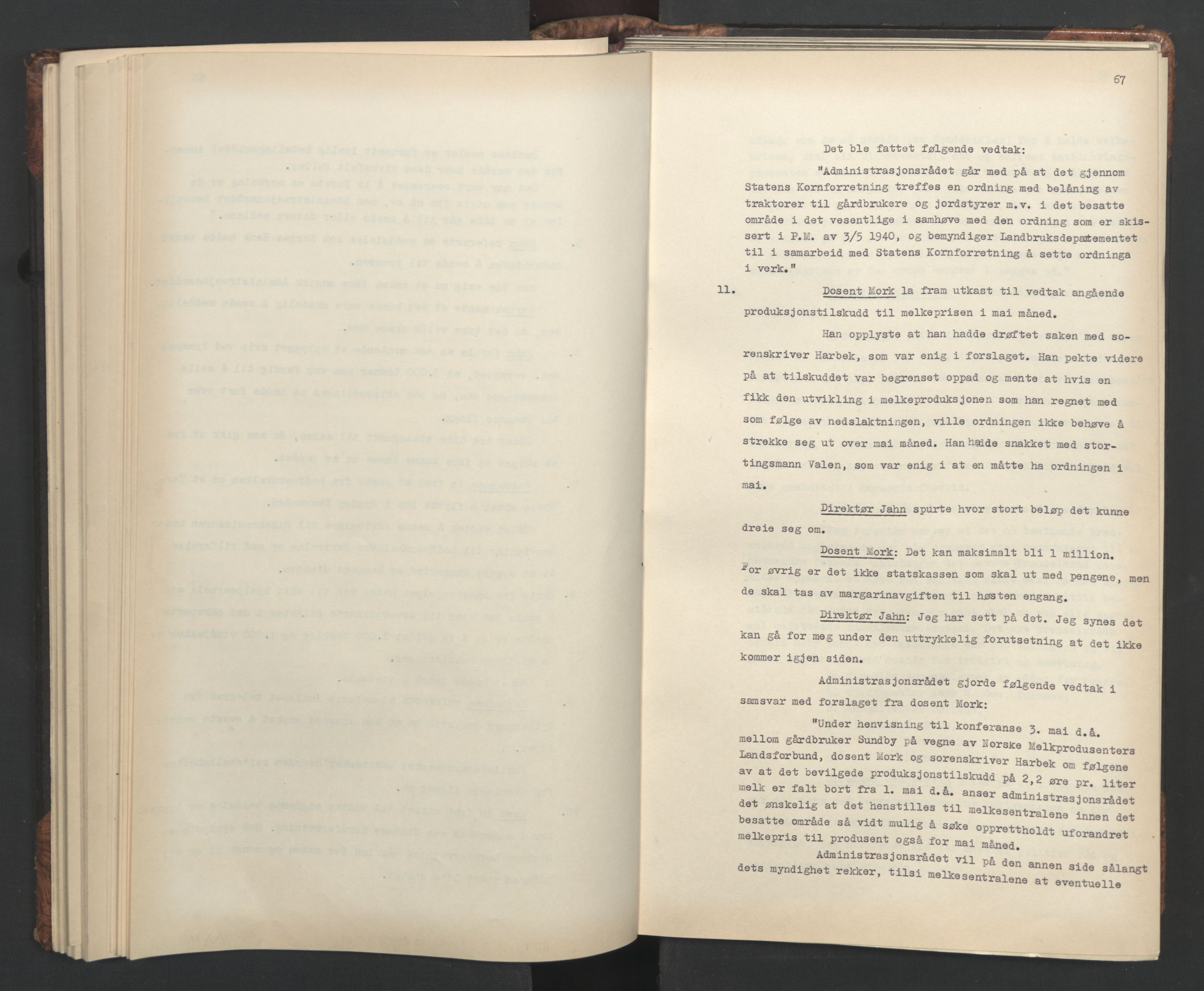 Administrasjonsrådet, AV/RA-S-1004/A/L0001: Møteprotokoll med tillegg 15/4-25/9, 1940, p. 67