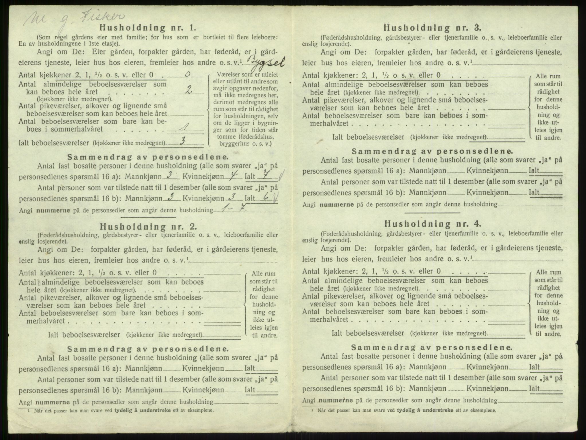 SAB, 1920 census for Hyllestad, 1920, p. 363