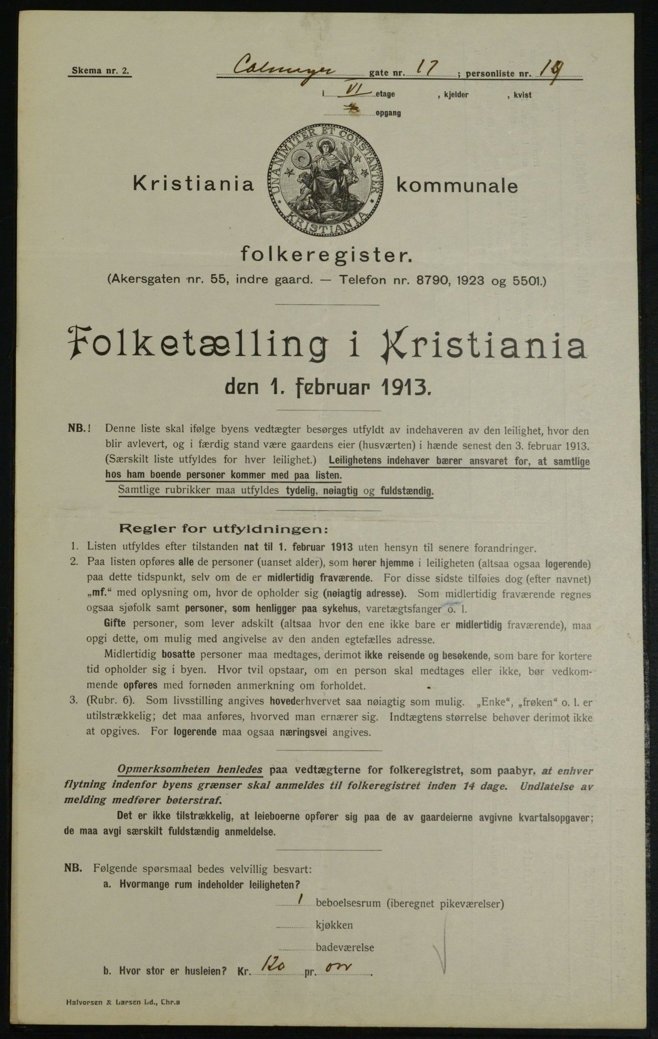 OBA, Municipal Census 1913 for Kristiania, 1913, p. 11574