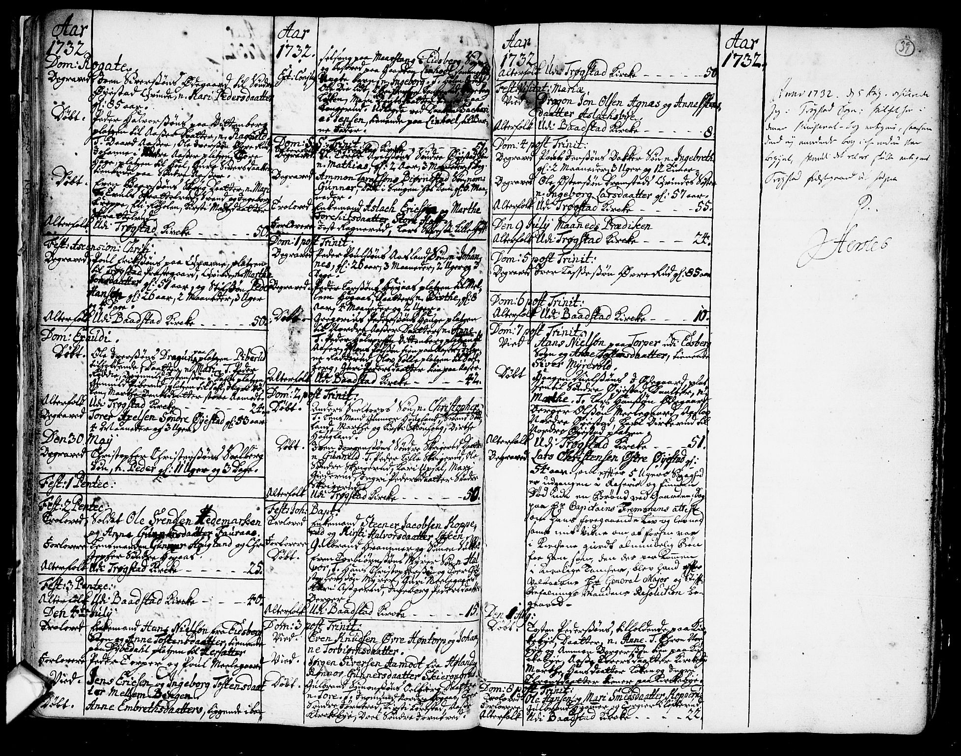 Trøgstad prestekontor Kirkebøker, SAO/A-10925/F/Fa/L0003: Parish register (official) no. I 3, 1721-1749, p. 39