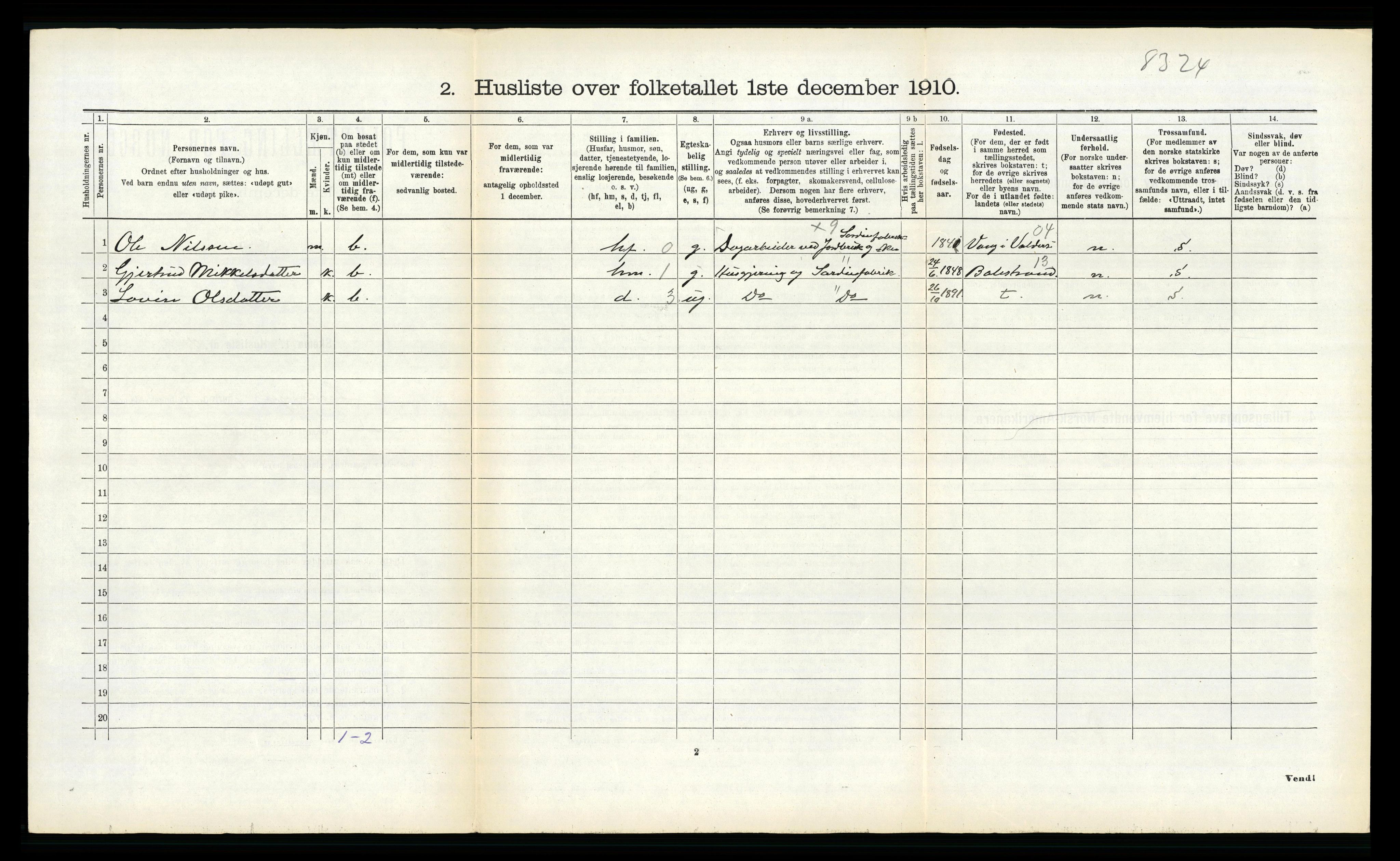 RA, 1910 census for Leikanger, 1910, p. 175