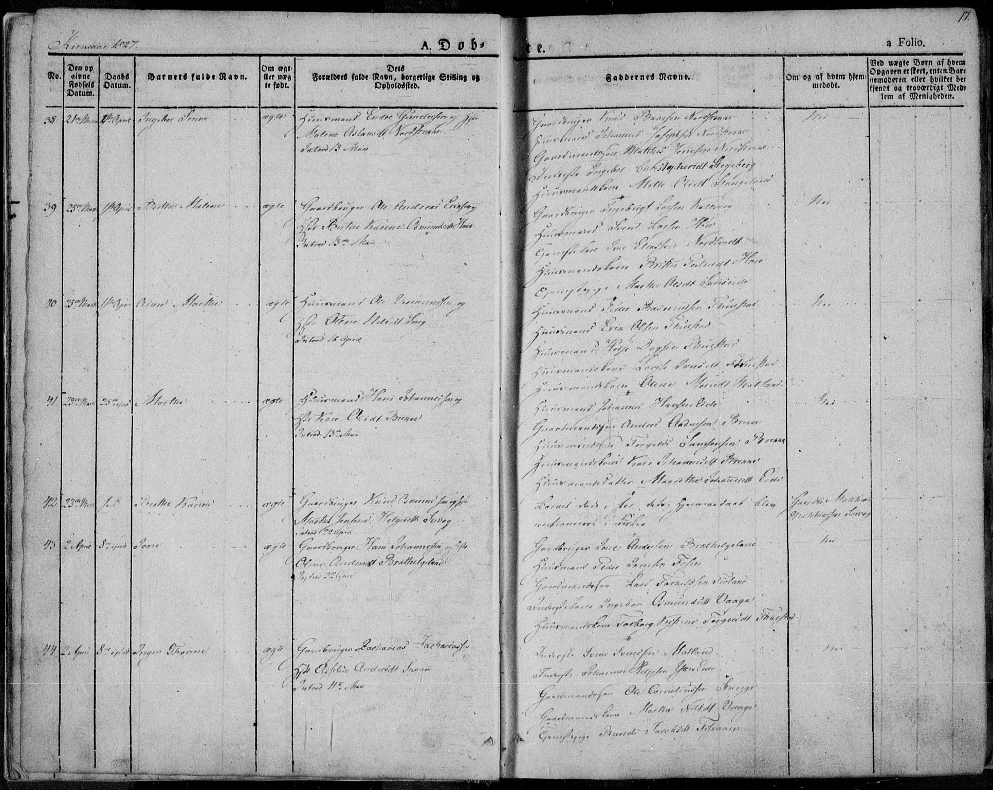 Avaldsnes sokneprestkontor, AV/SAST-A -101851/H/Ha/Haa/L0005: Parish register (official) no. A 5.1, 1825-1841, p. 17