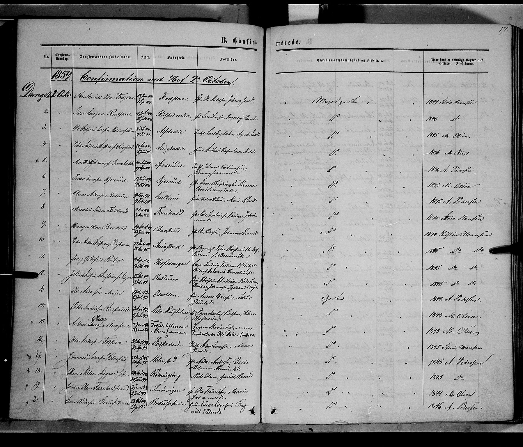 Østre Toten prestekontor, SAH/PREST-104/H/Ha/Haa/L0004: Parish register (official) no. 4, 1857-1865, p. 171