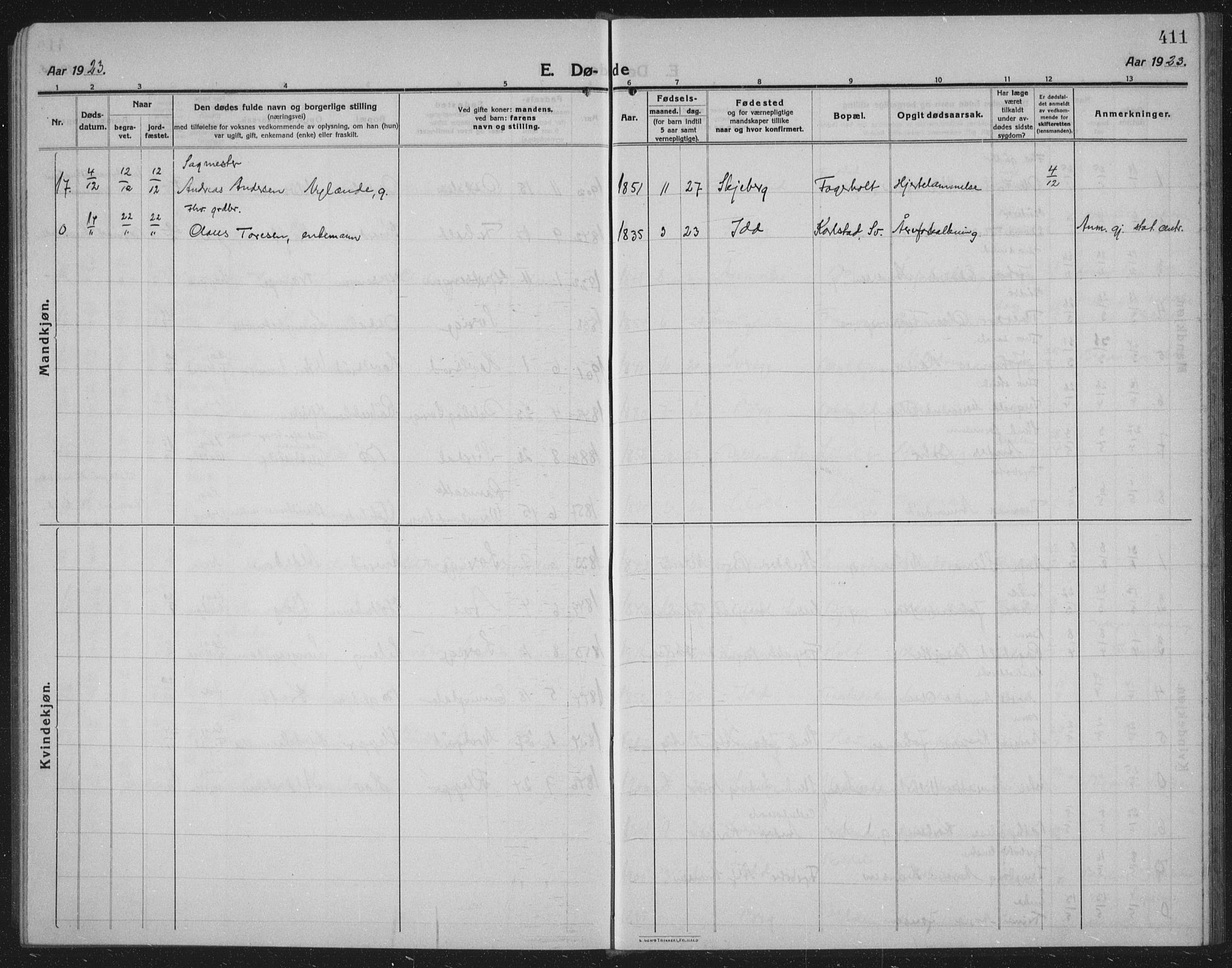 Idd prestekontor Kirkebøker, AV/SAO-A-10911/G/Gb/L0003: Parish register (copy) no. II 3, 1914-1940, p. 411