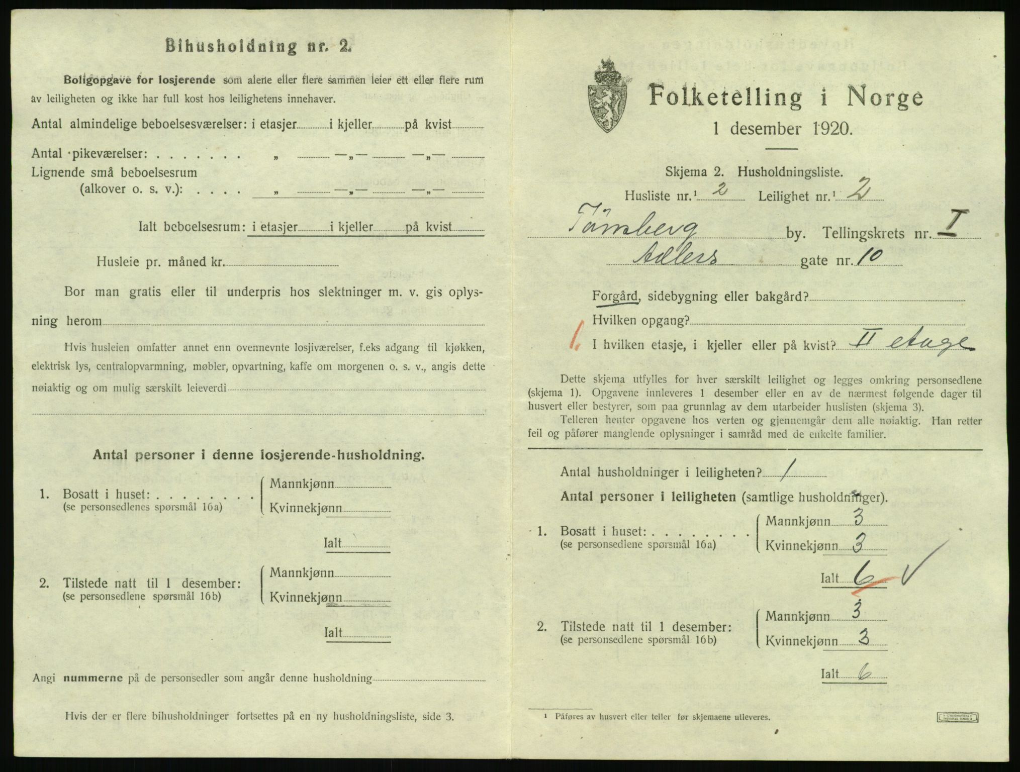 SAKO, 1920 census for Tønsberg, 1920, p. 2521